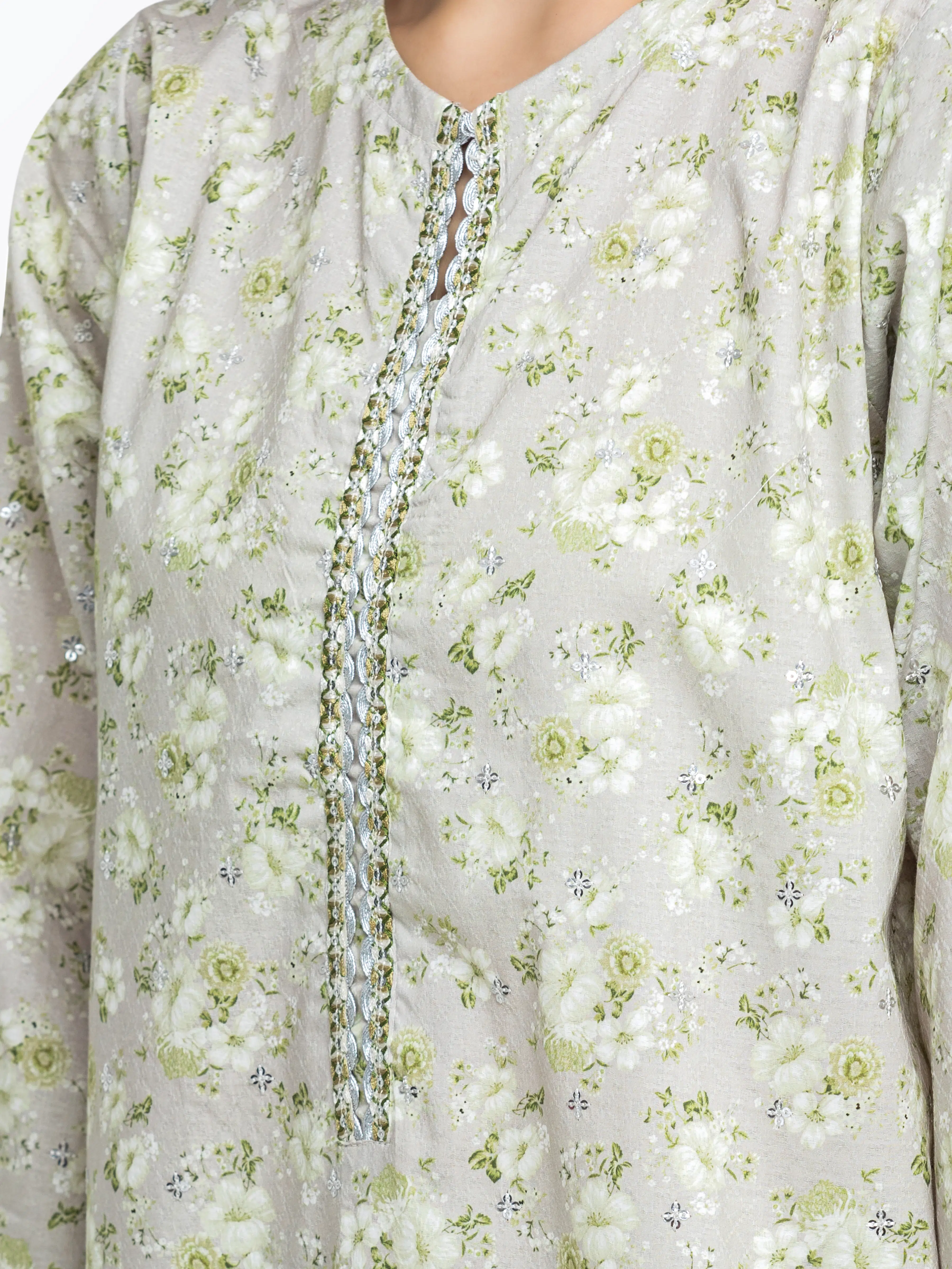 Embroidered Dobby Co-Ord Set - EWTKE24-81463ST - Image 3