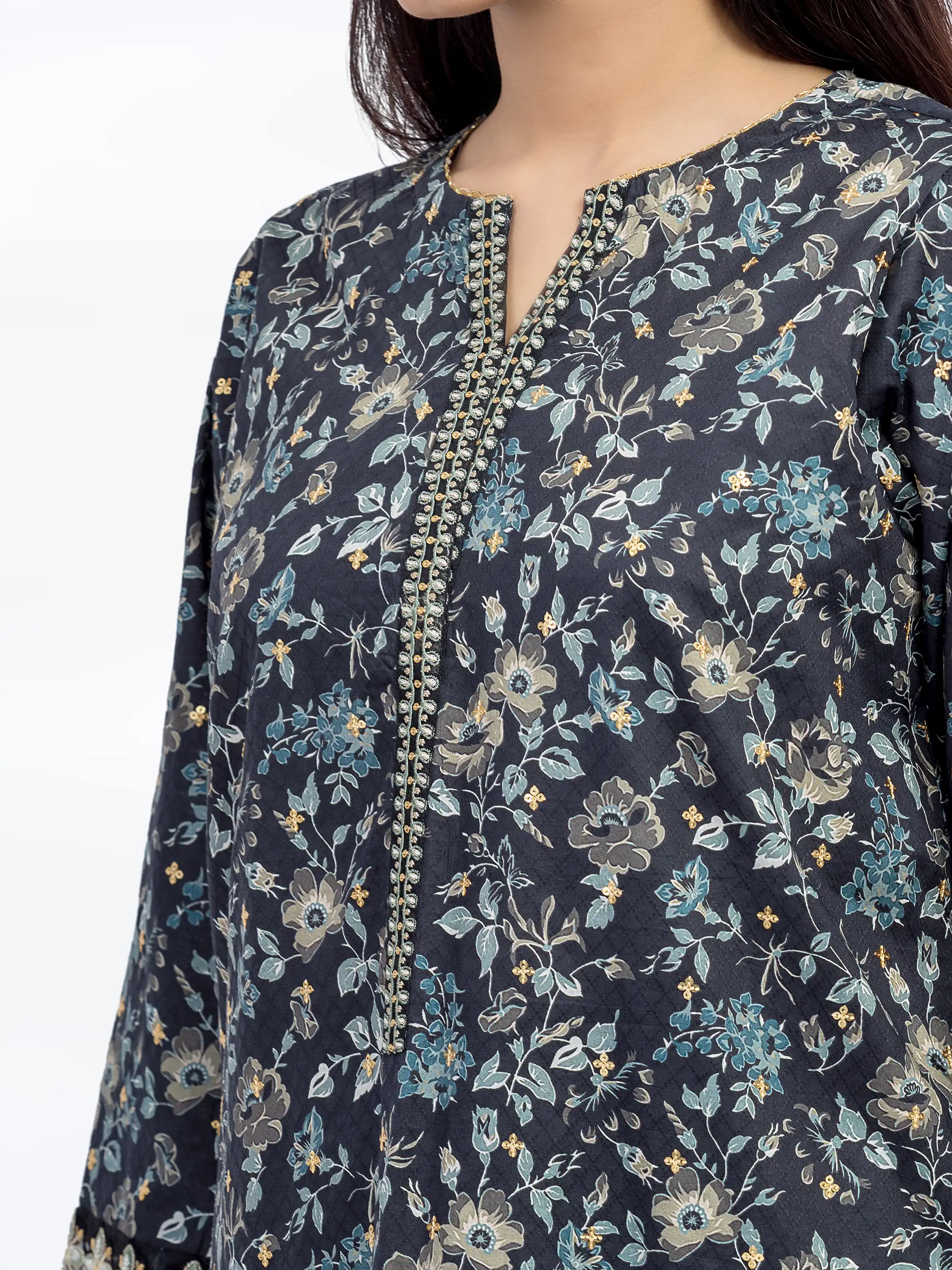 Embroidered Dobby Co-Ord Set - EWTKE24-81464ST - Image 3