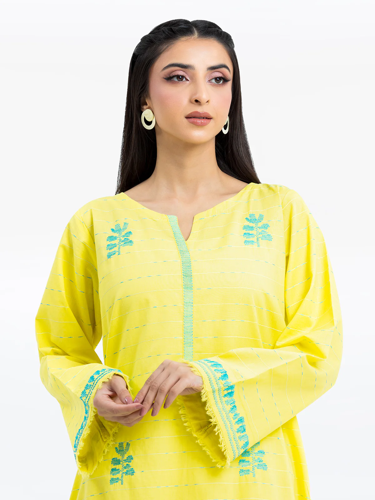 Embroidered Jacquard Shirt Trouser - EWTKE24-69701ST