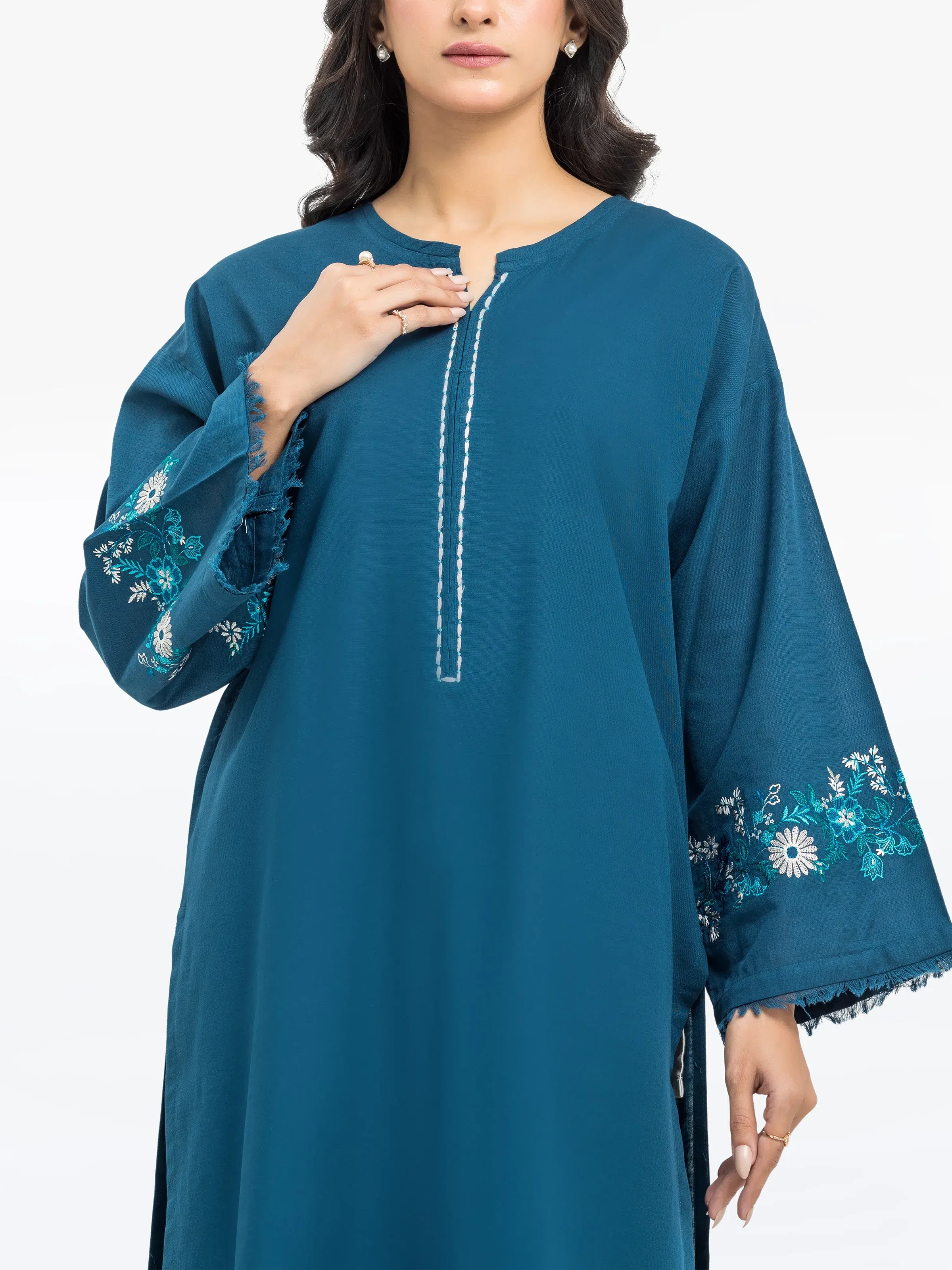 Embroidered Khaddar Co-Ord Set - EWTKE24-81432ST - Image 2