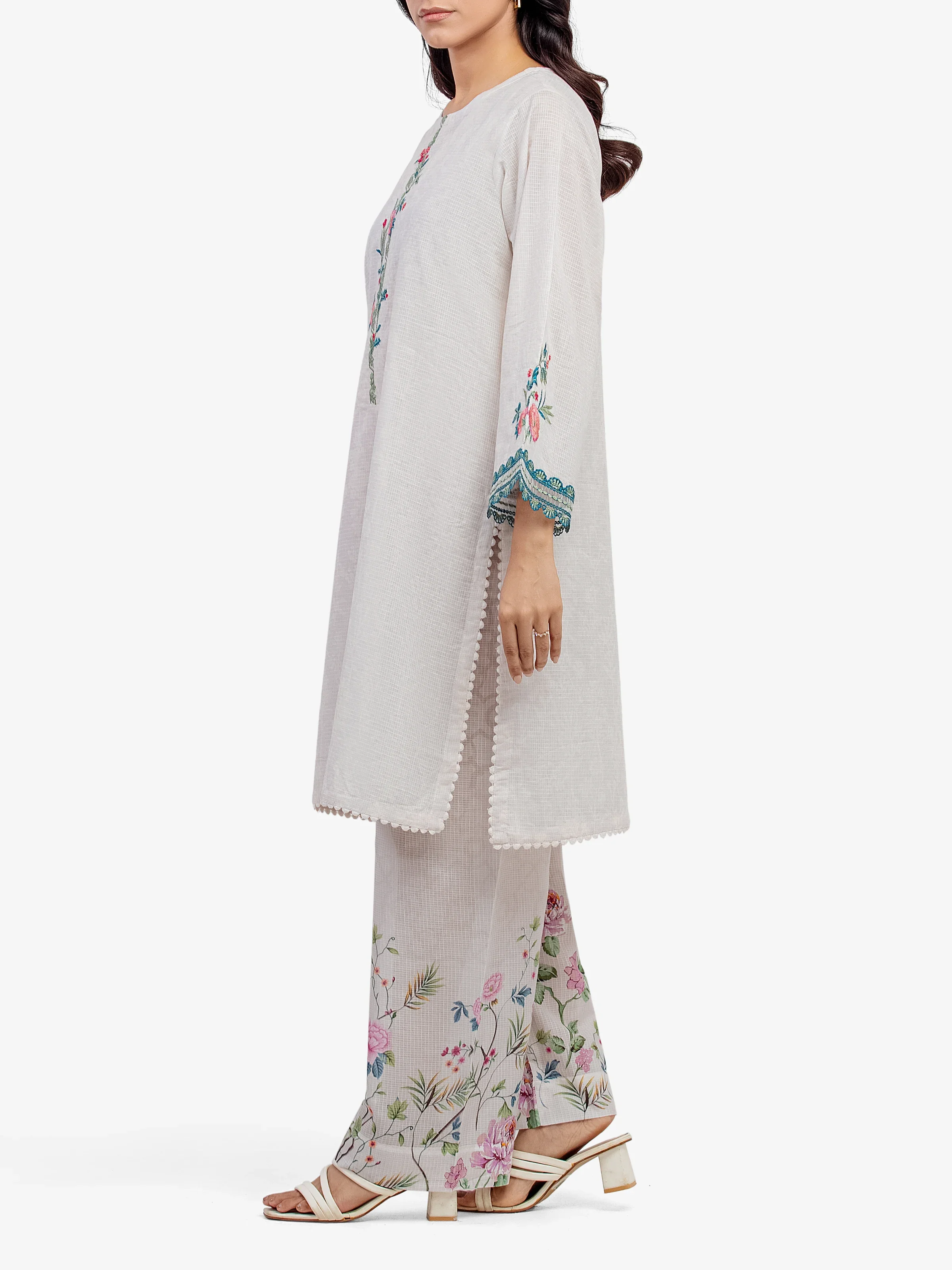 Embroidered Lawn Slub Shirt Trouser - EWTKE5-81675ST - Image 4