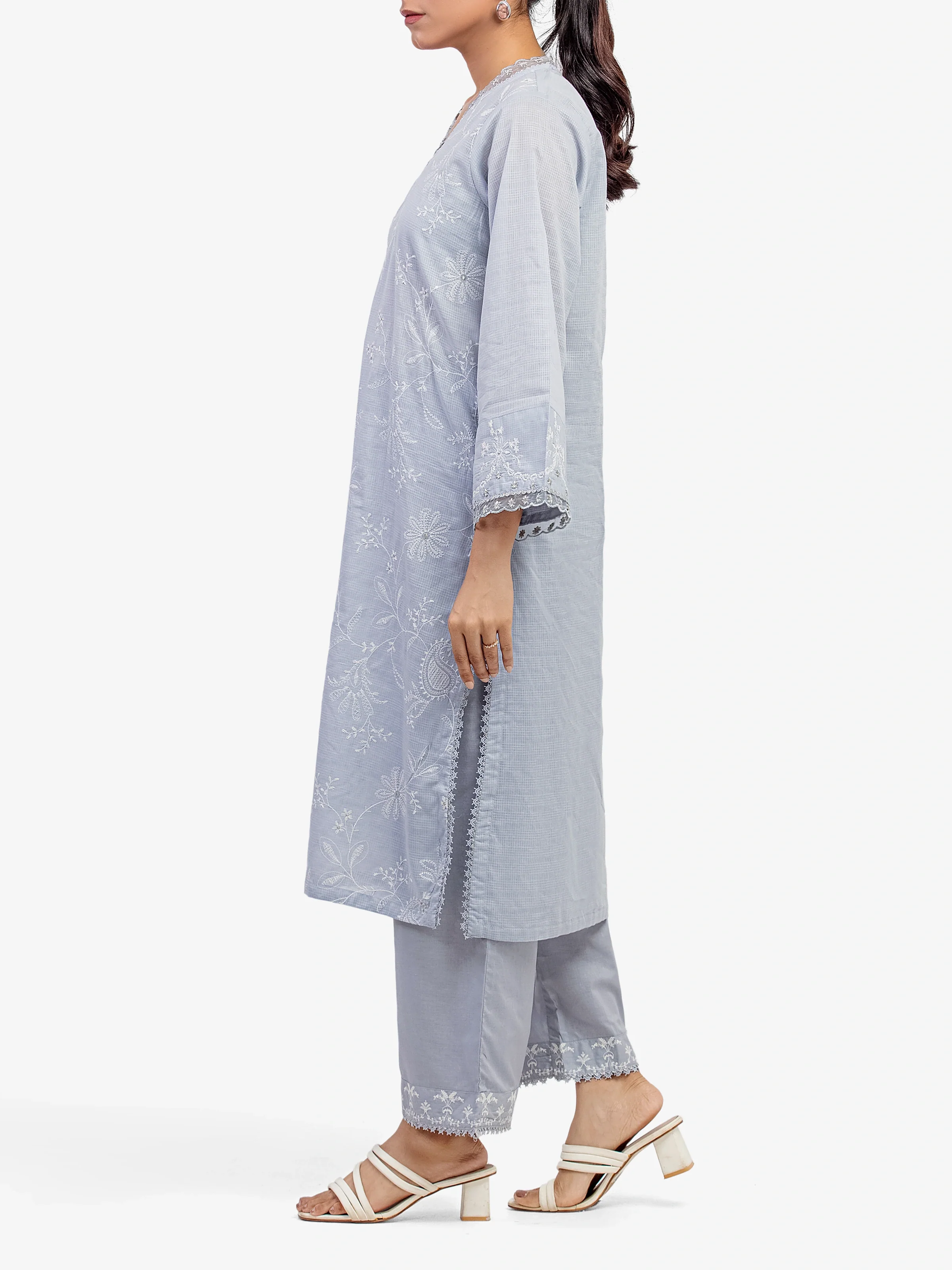Embroidered Lawn Slub Co-Ord Set - EWTKE5-82105ST - Image 5
