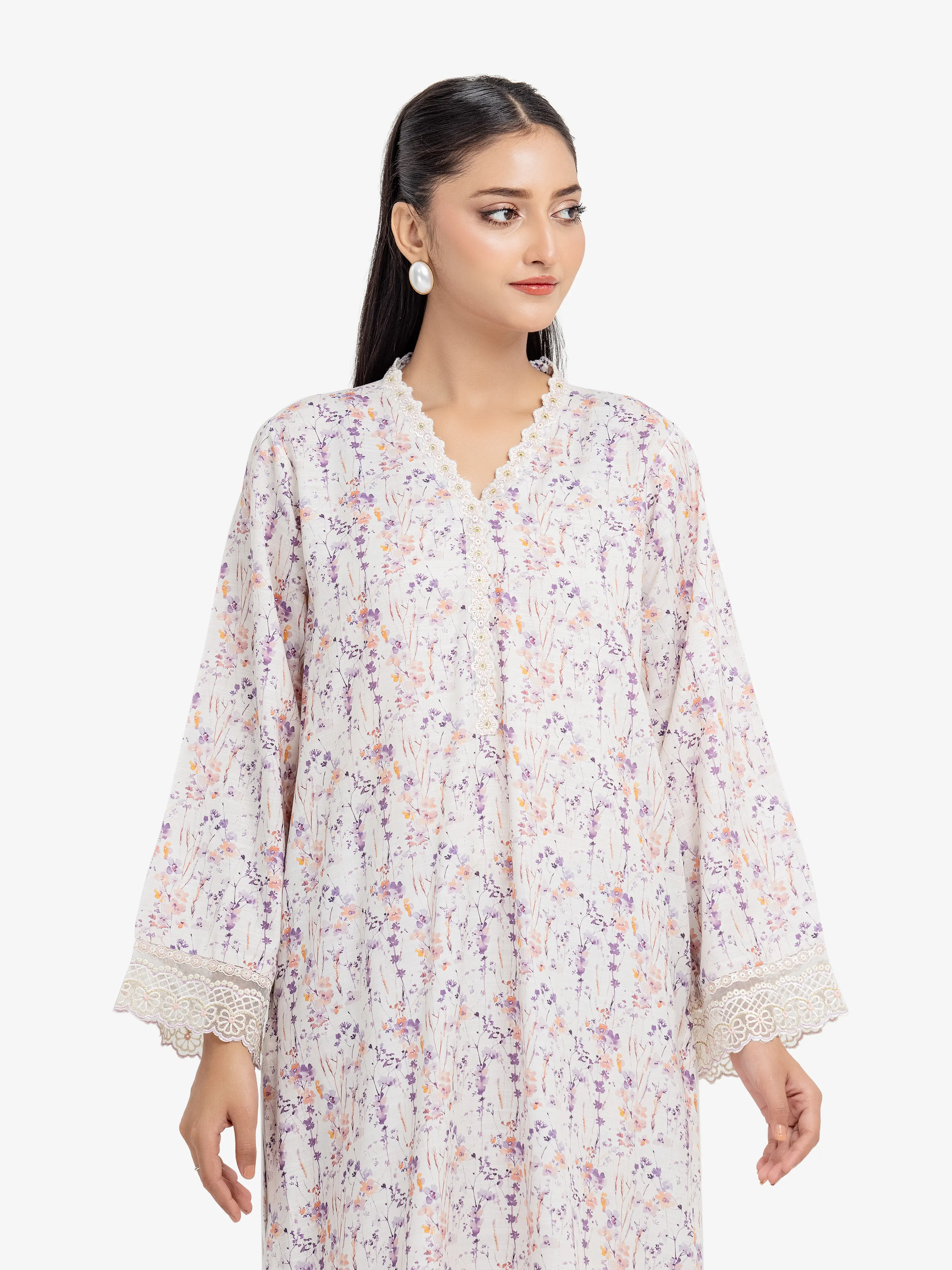 Embroidered Raw Silk Co-Ord Set - EWTKE24-81510ST - Image 2