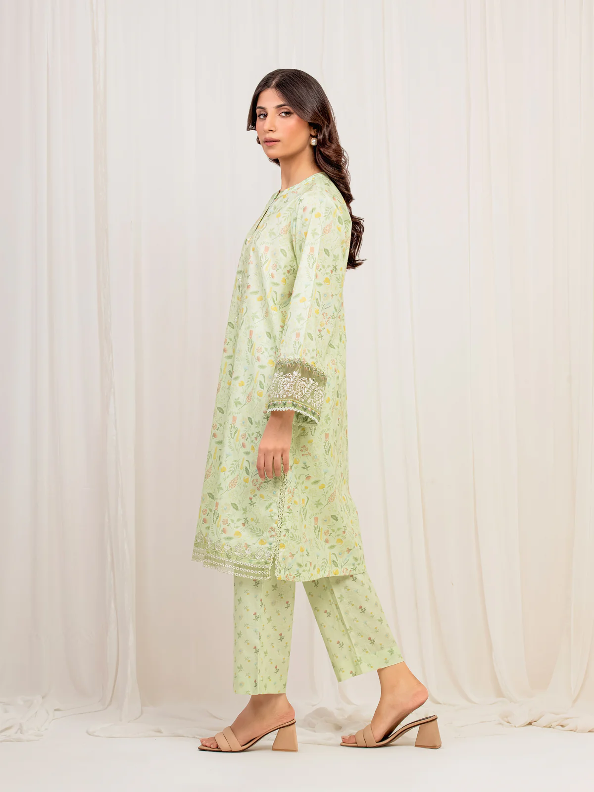 Embroidered Self Jacquard Co-Ord Set - EWTKE5-81689ST - Image 4