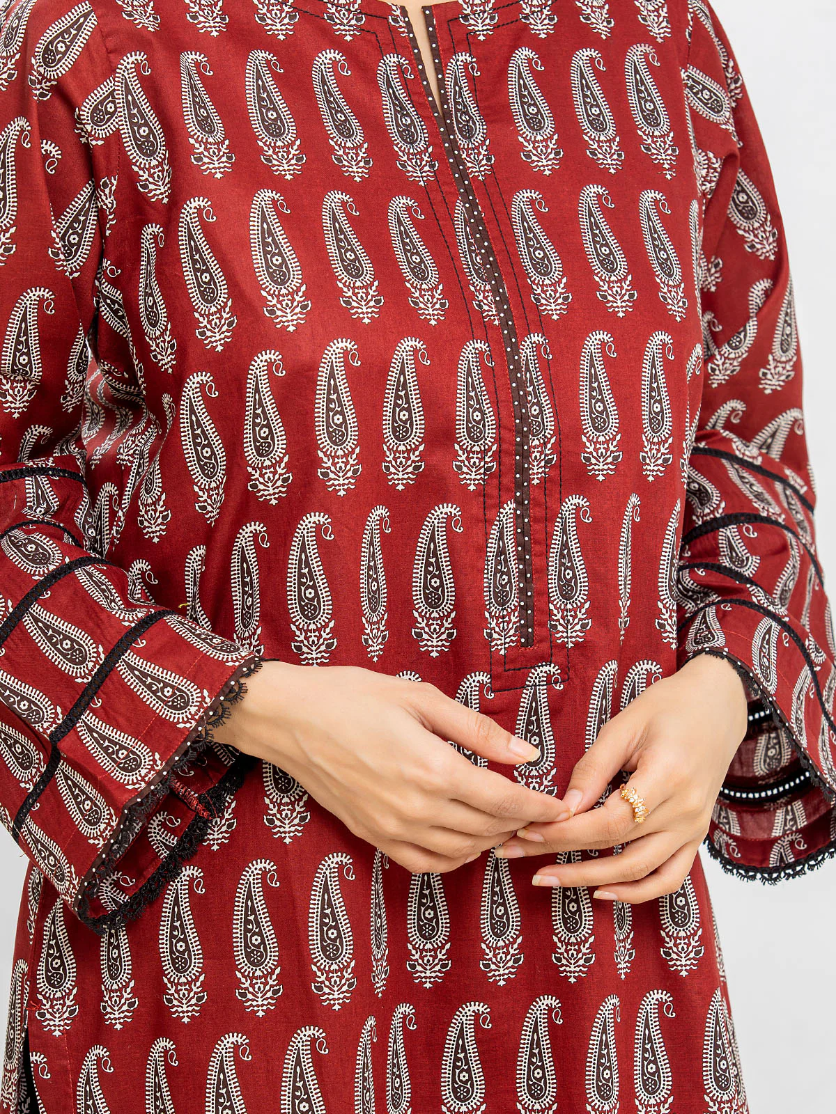 Printed Cambric Shirt Trouser - EWTKP24-69677ST - Image 5