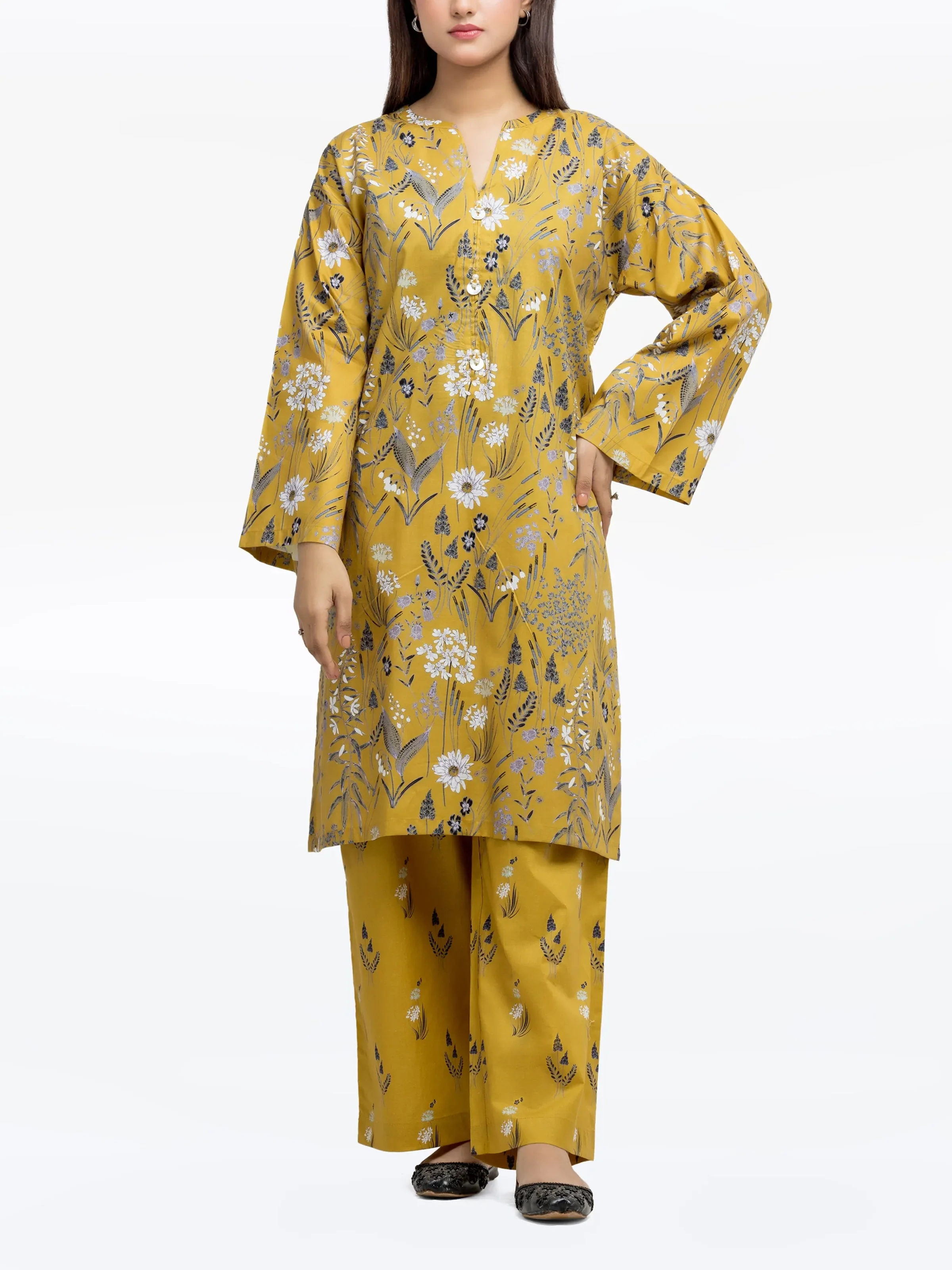 Printed Cambric Shirt Trouser - EWTKP5-81639ST