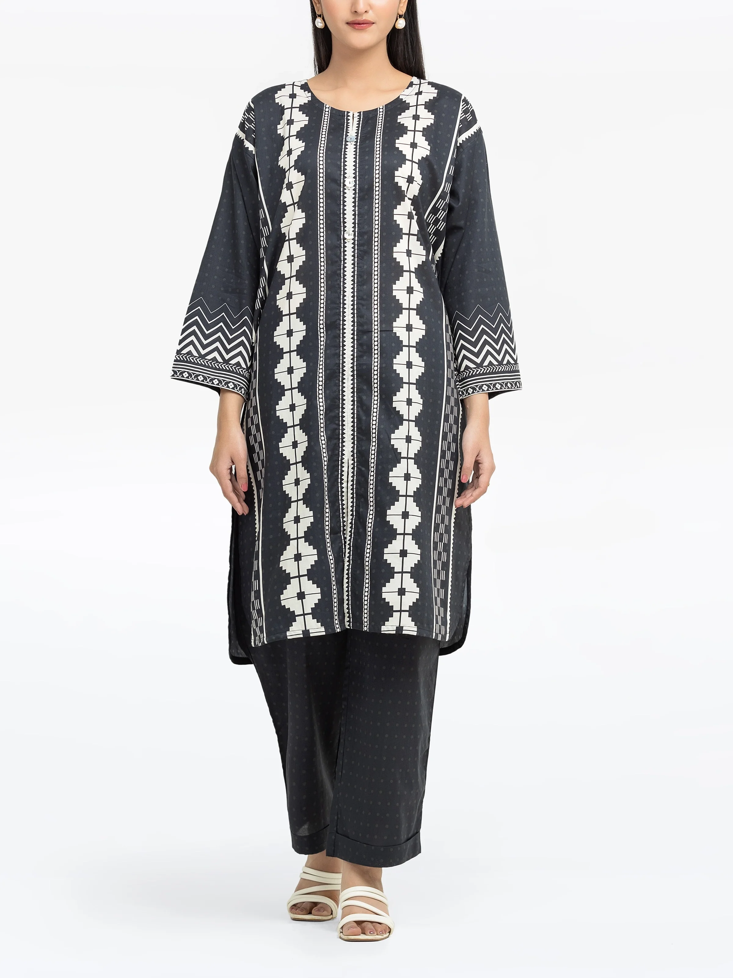 Printed Cambric Shirt Trouser - EWTKP5-81644ST