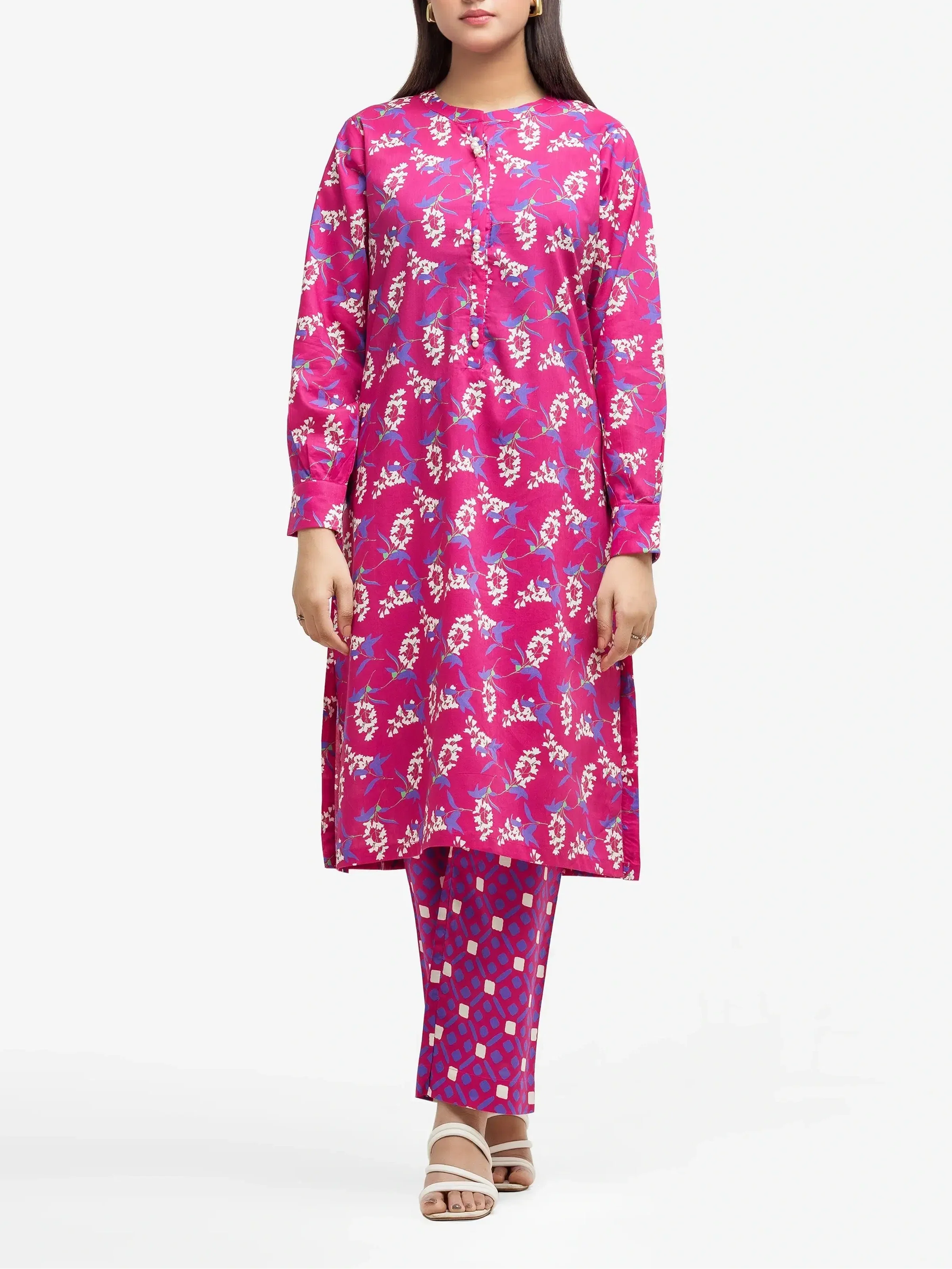Printed Cambric Shirt Trouser - EWTKP5-81651ST