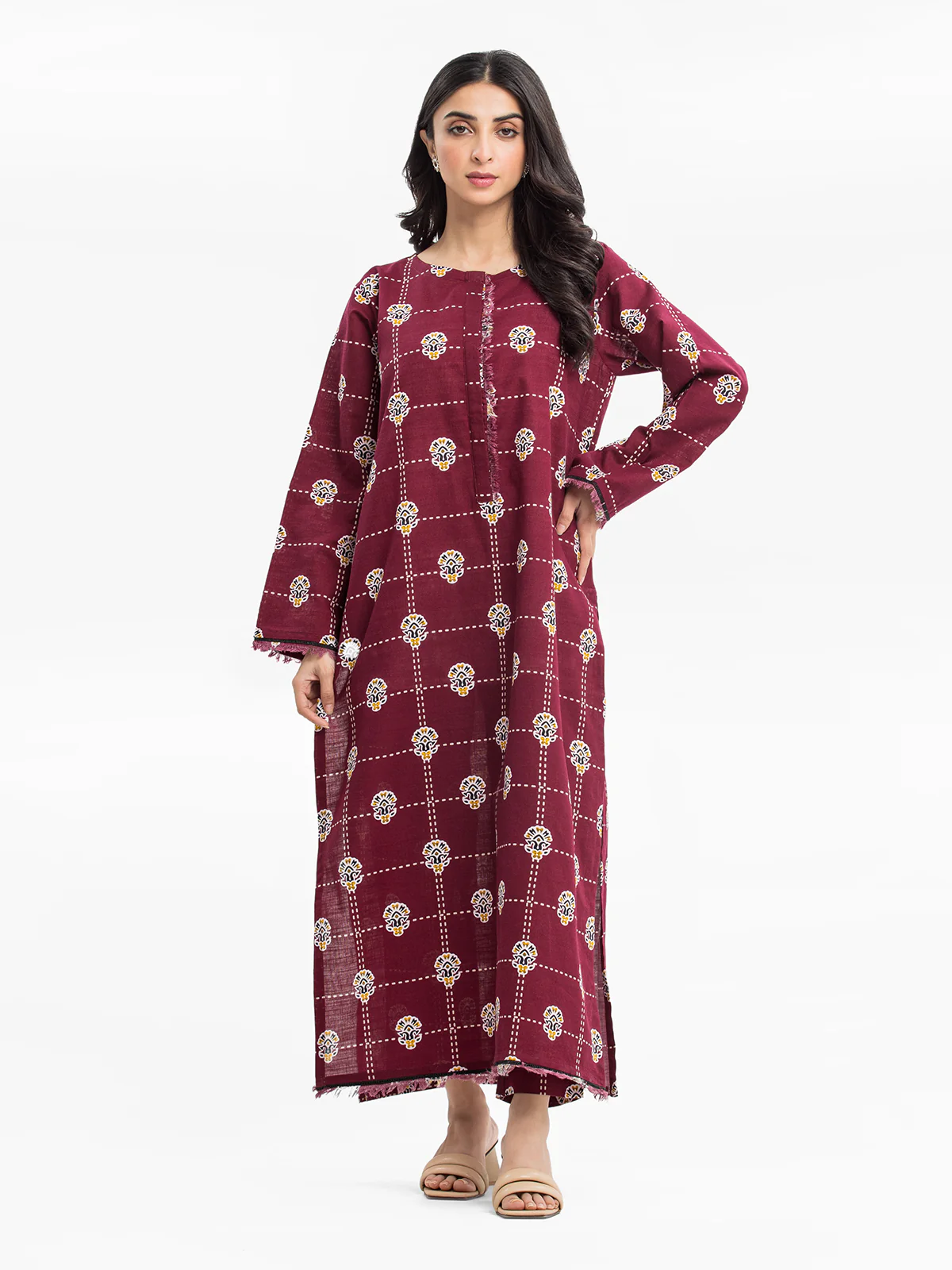 Printed Khaddar Shirt Trouser - EWTKP24-69636ST