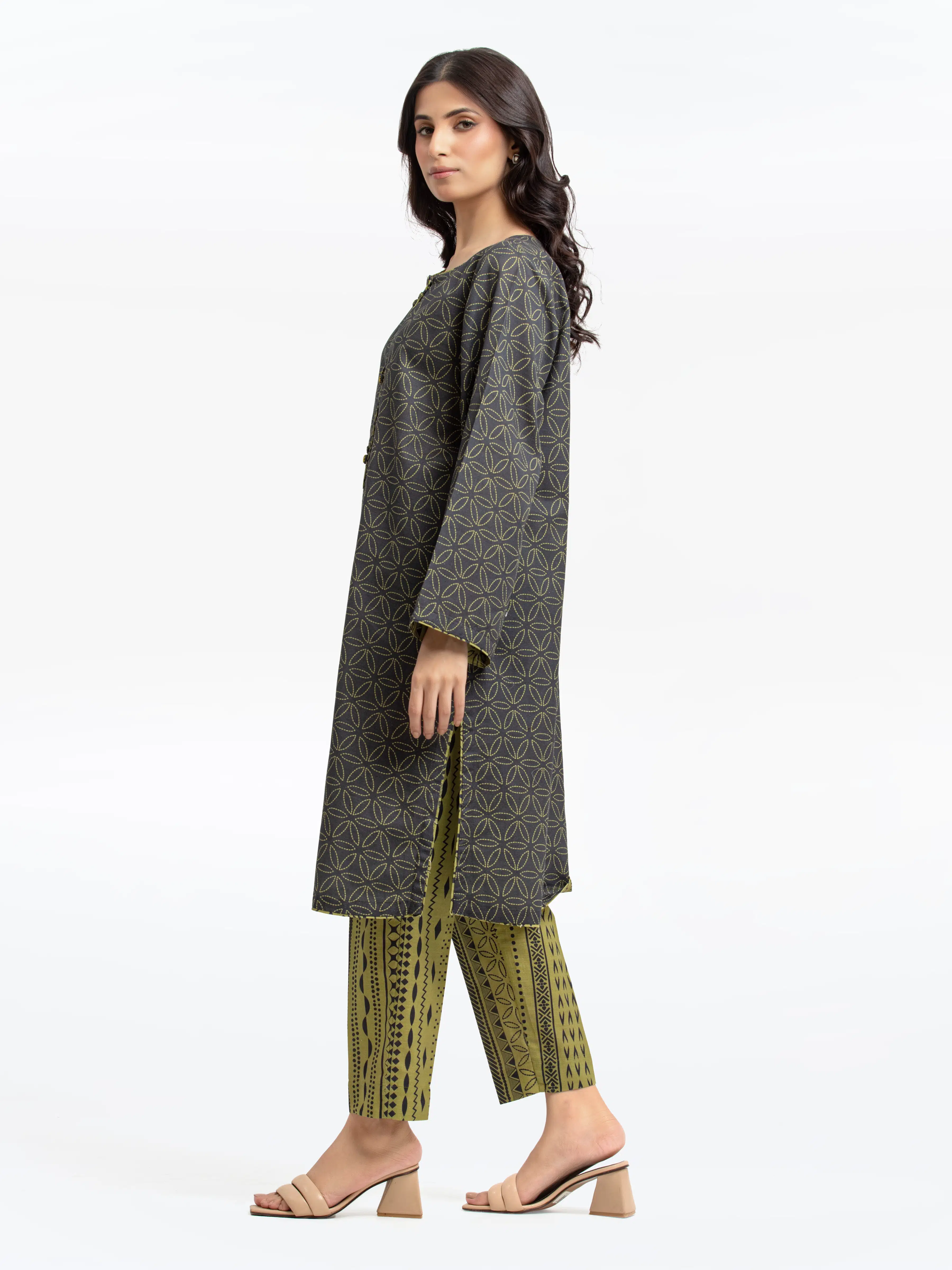Printed Khaddar Co-Ord Set - EWTKP24-81390ST - Image 3