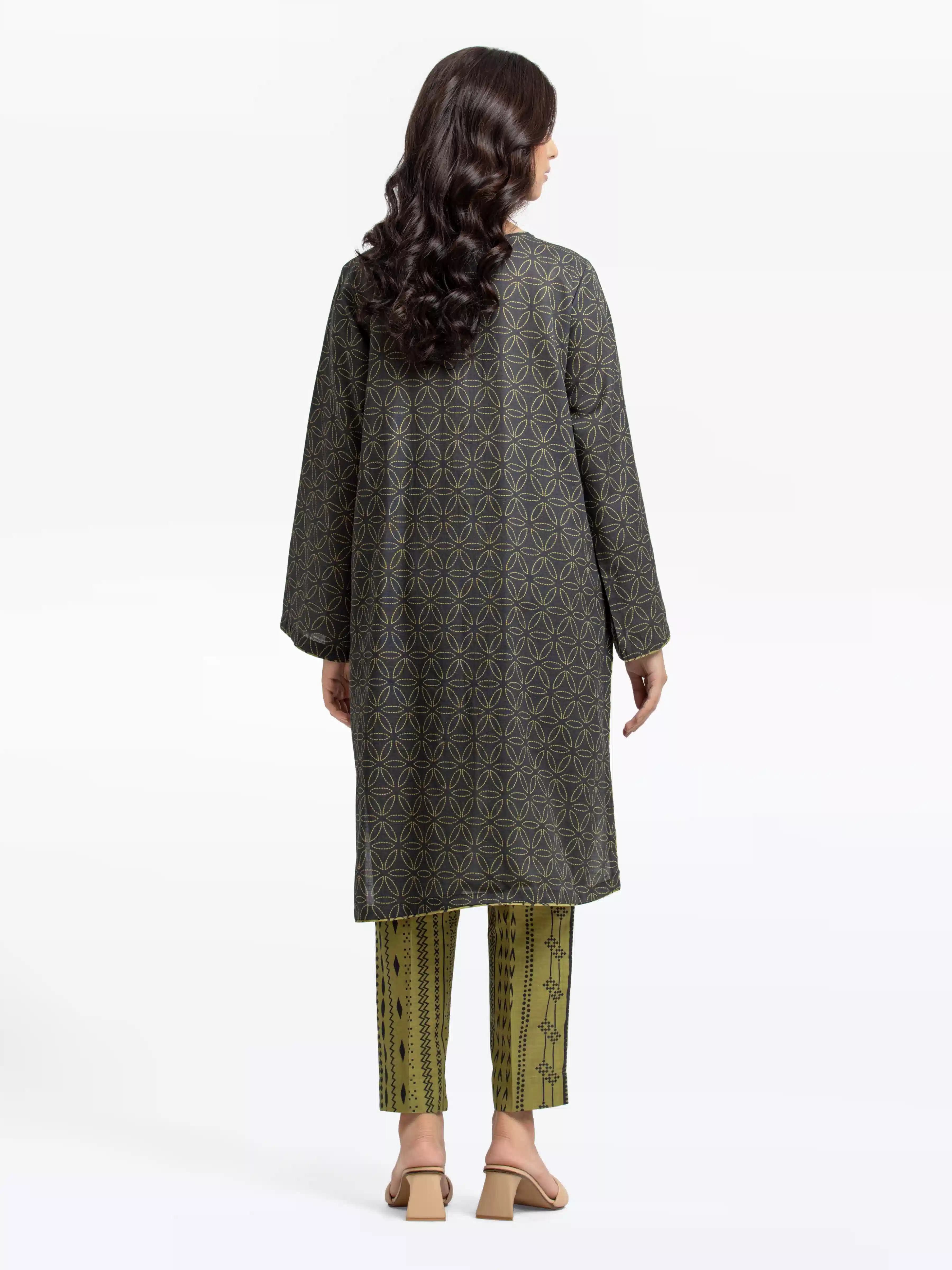 Printed Khaddar Co-Ord Set - EWTKP24-81390ST - Image 4