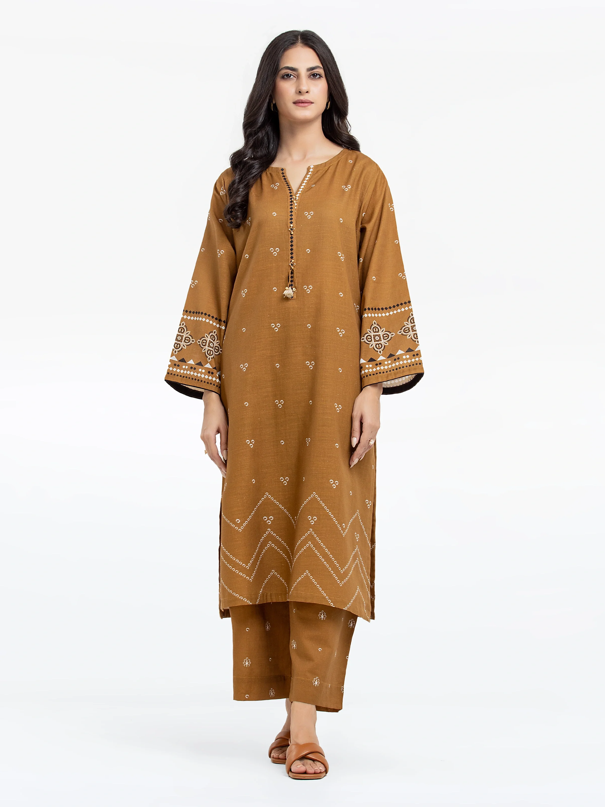 Printed Khaddar Shirt Trouser - EWTKP24-81393ST