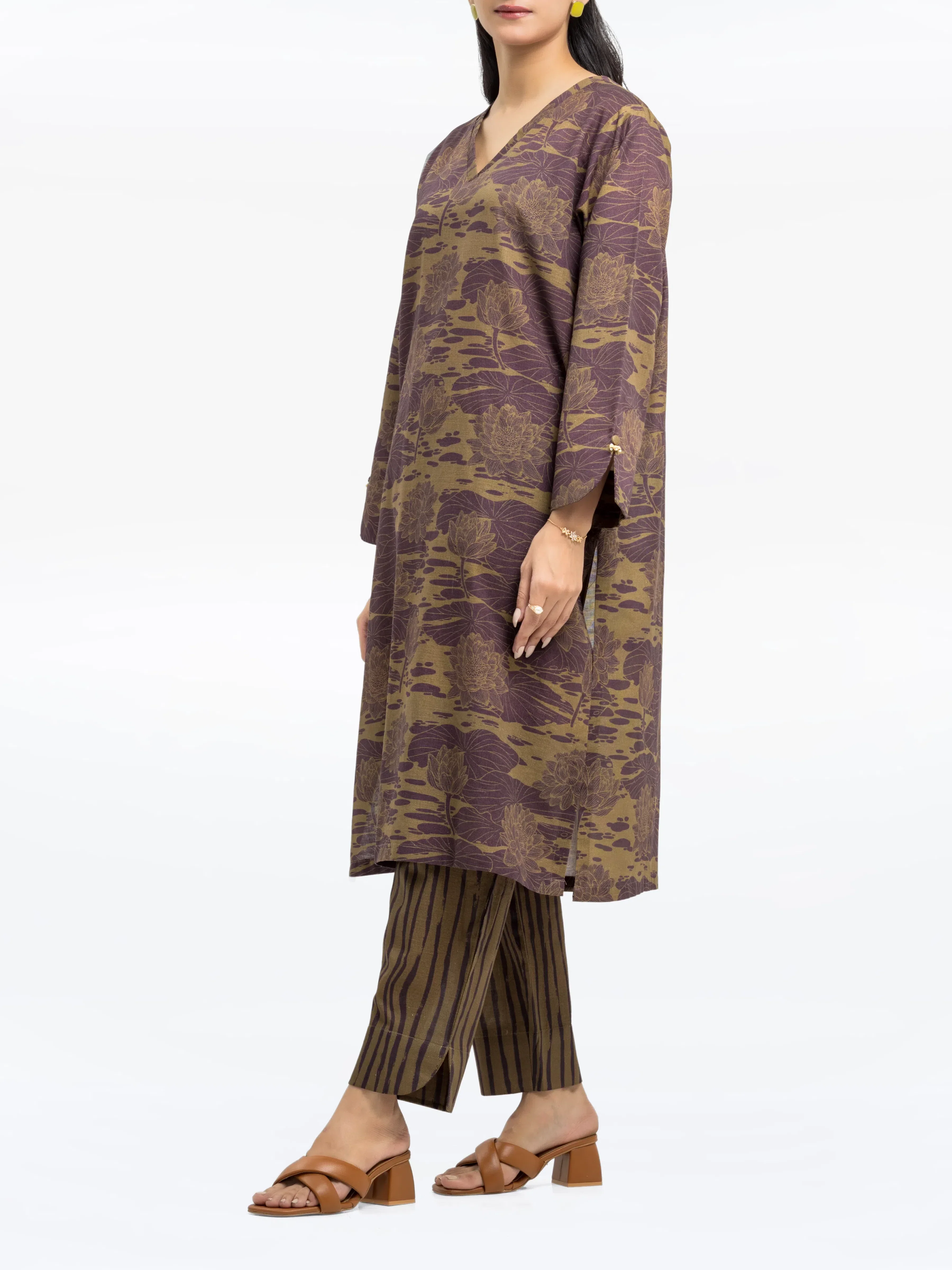 Printed Khaddar Co-Ord Set - EWTKP24-81408ST - Image 4