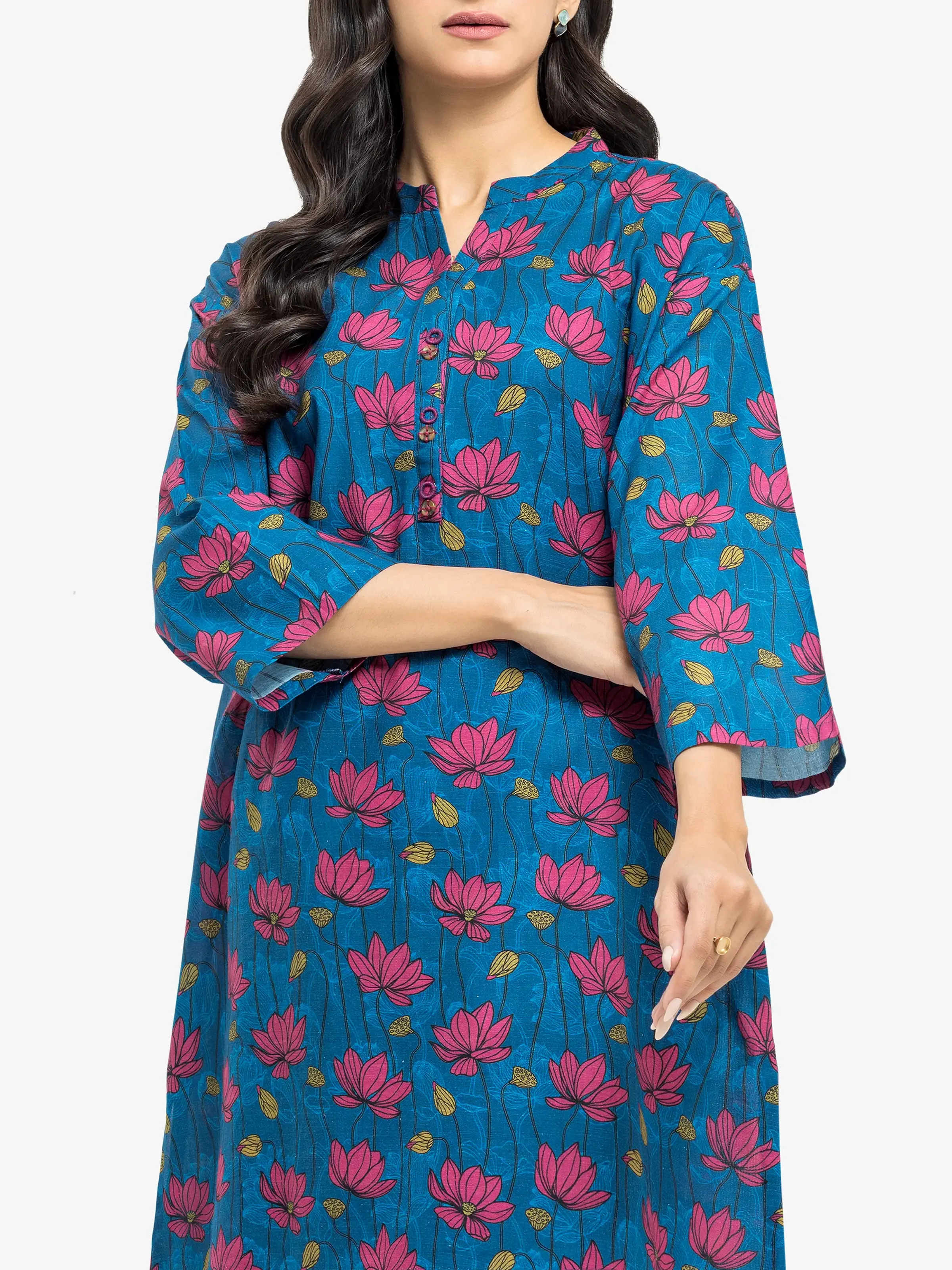 Printed Khaddar Co-Ord Set - EWTKP24-81414ST - Image 2