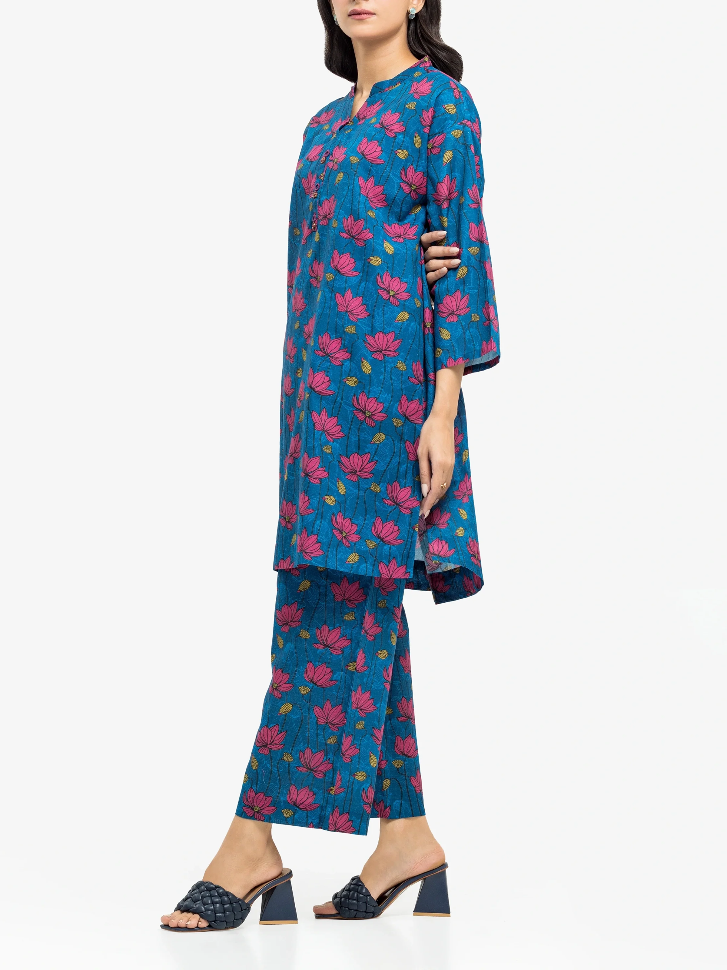 Printed Khaddar Co-Ord Set - EWTKP24-81414ST - Image 4