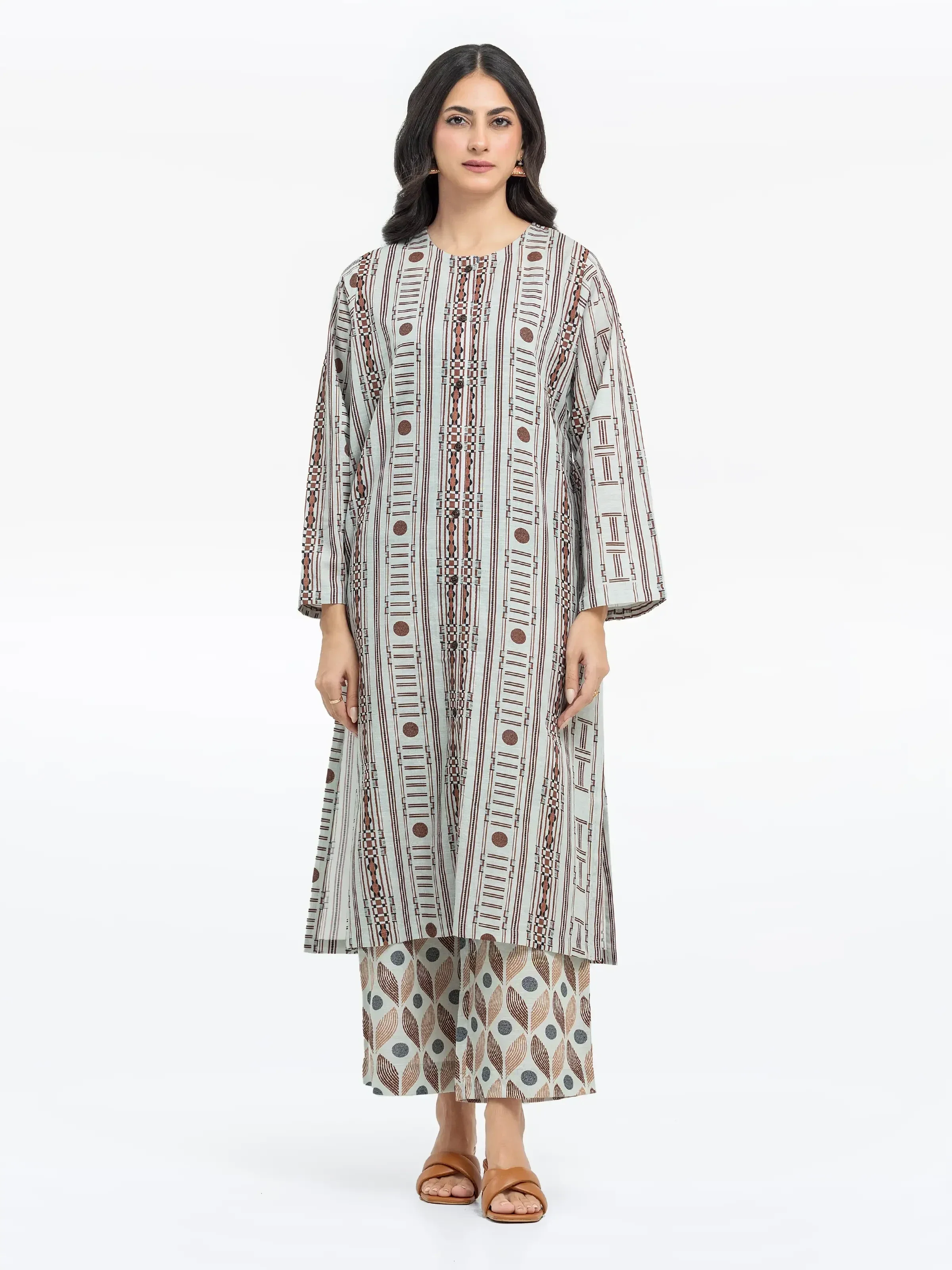 Printed Khaddar Shirt Trouser - EWTKP24-81415ST