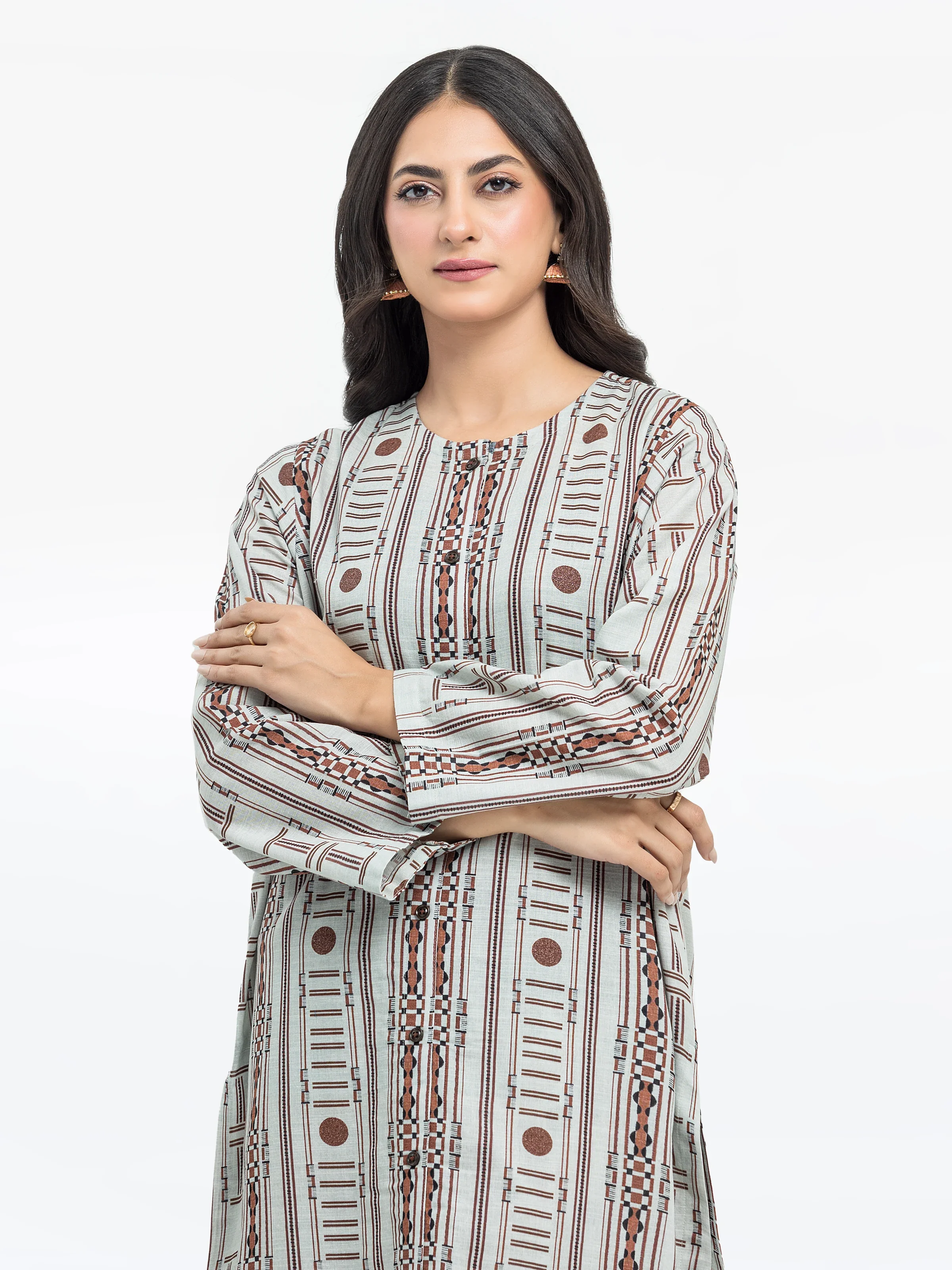 Printed Khaddar Shirt Trouser - EWTKP24-81415ST - Image 2