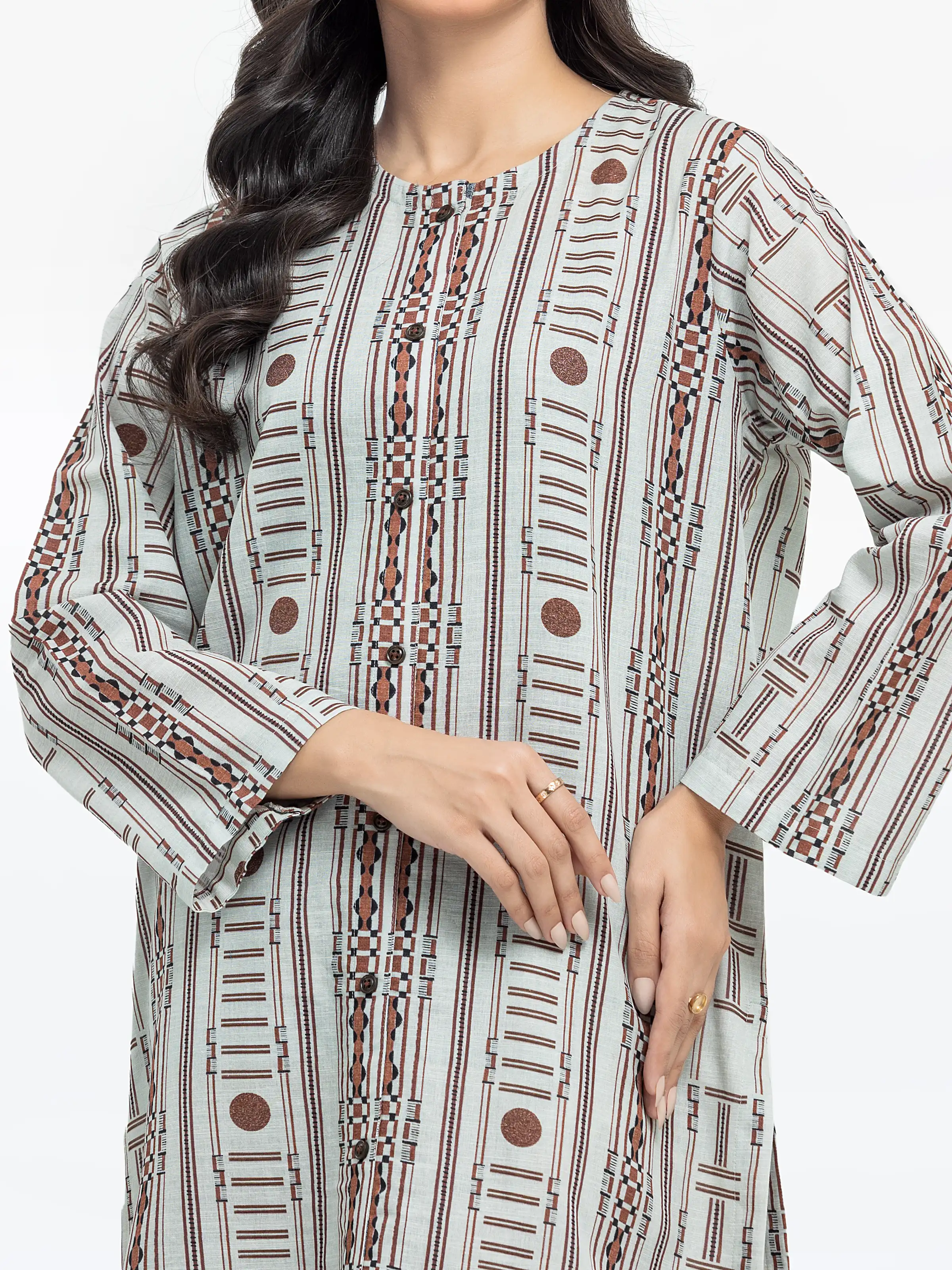 Printed Khaddar Shirt Trouser - EWTKP24-81415ST - Image 3