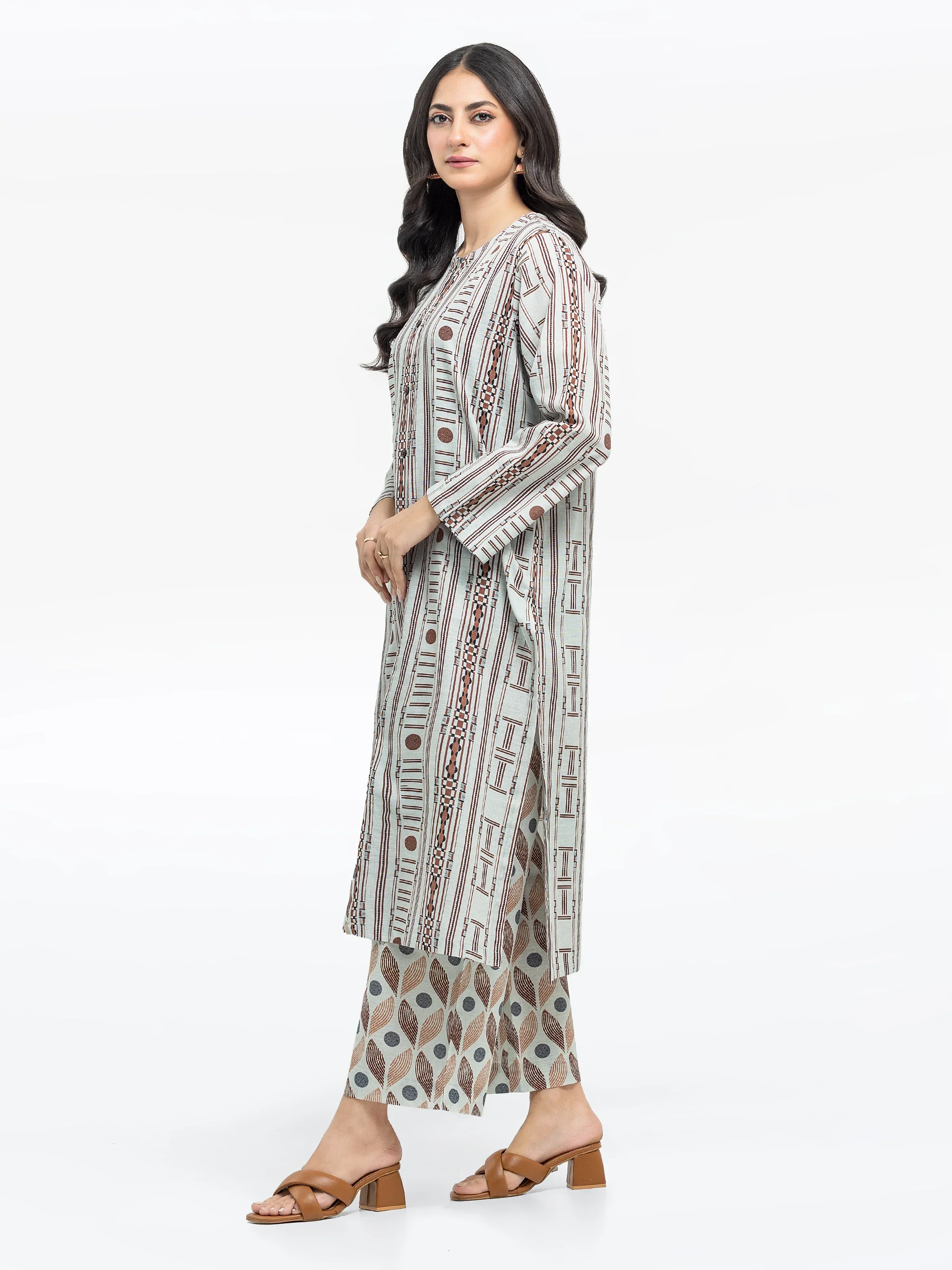 Printed Khaddar Shirt Trouser - EWTKP24-81415ST - Image 4