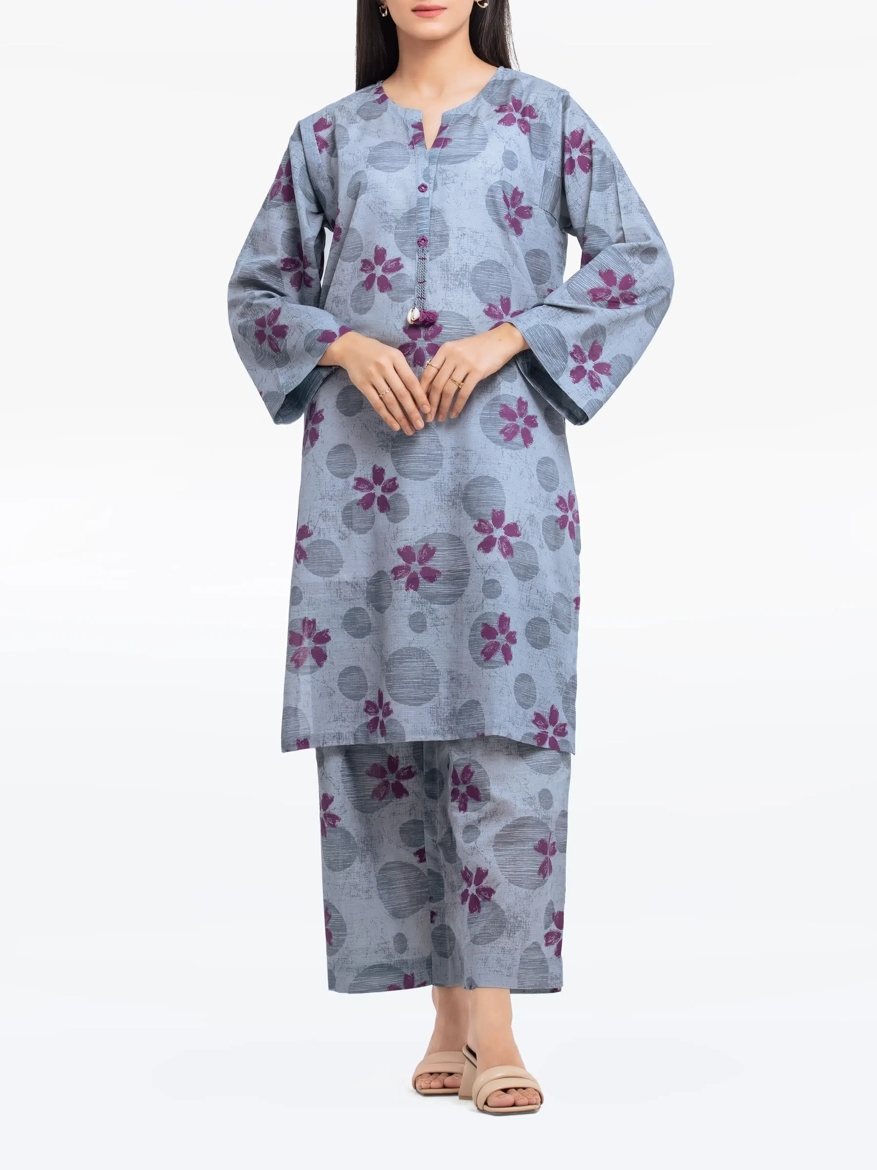 Printed Khaddar Co-Ord Set - EWTKP24-81418ST