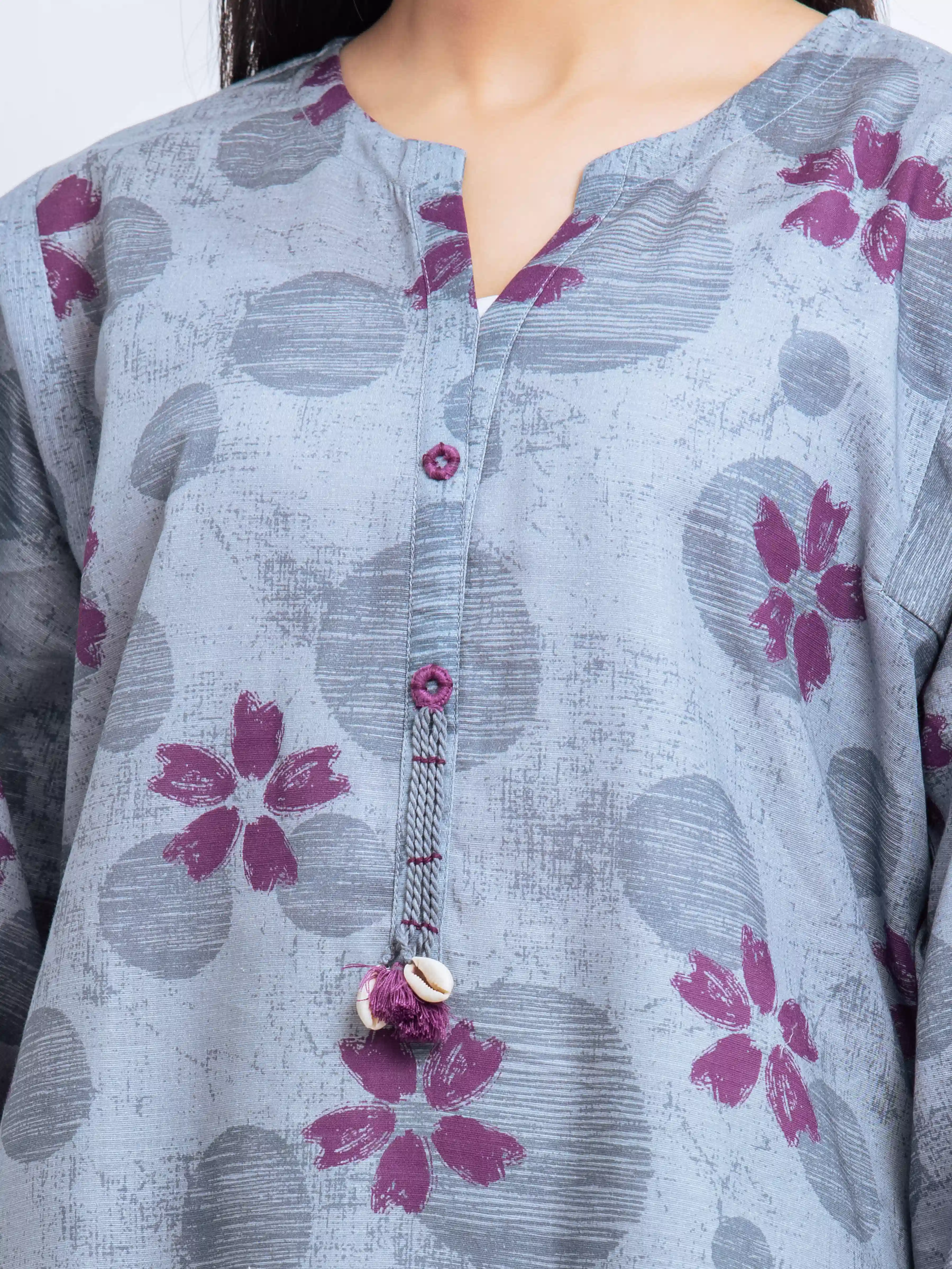 Printed Khaddar Co-Ord Set - EWTKP24-81418ST - Image 3