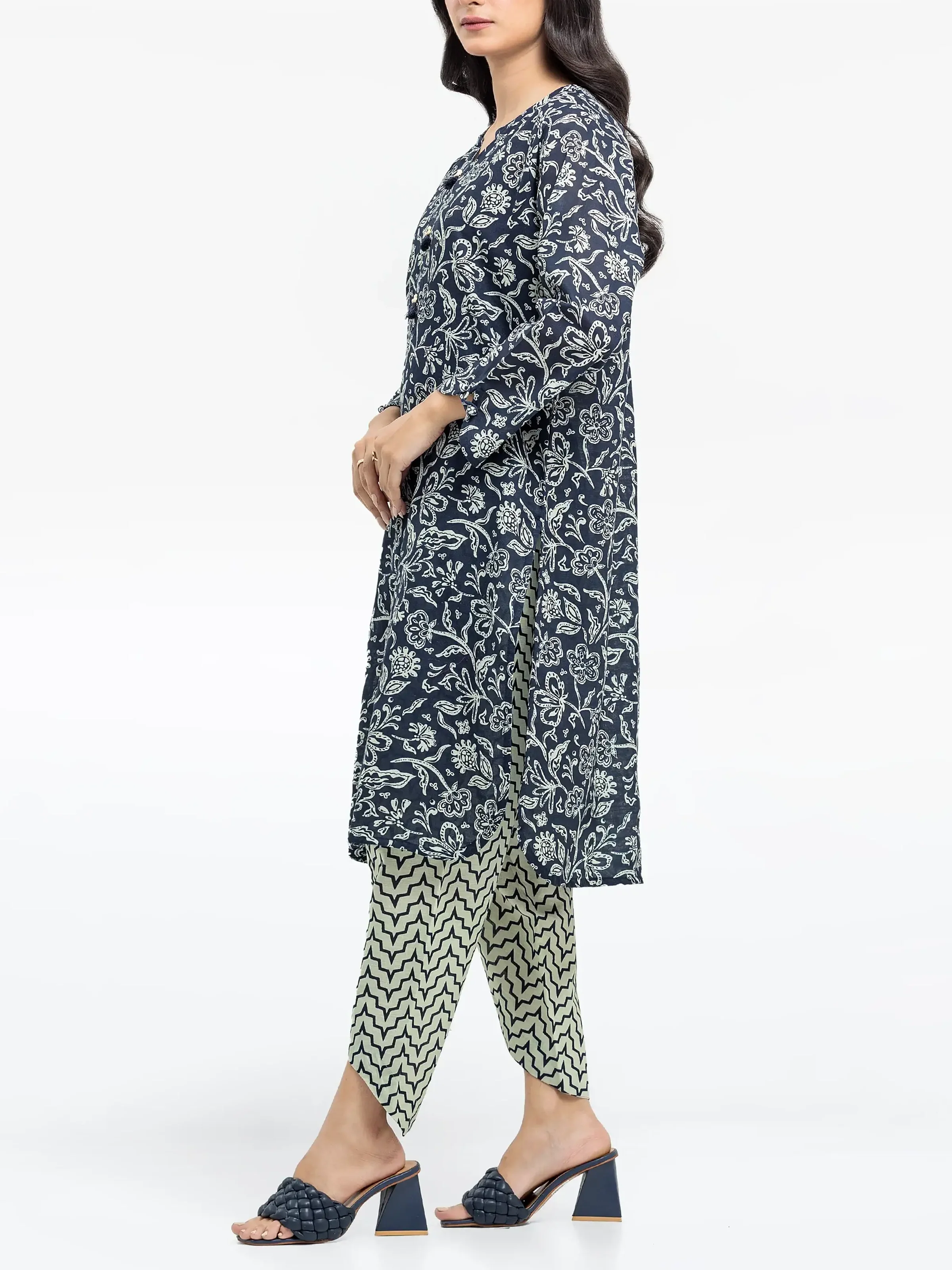 Printed Khaddar Co-Ord Set - EWTKP24-81419ST - Image 4