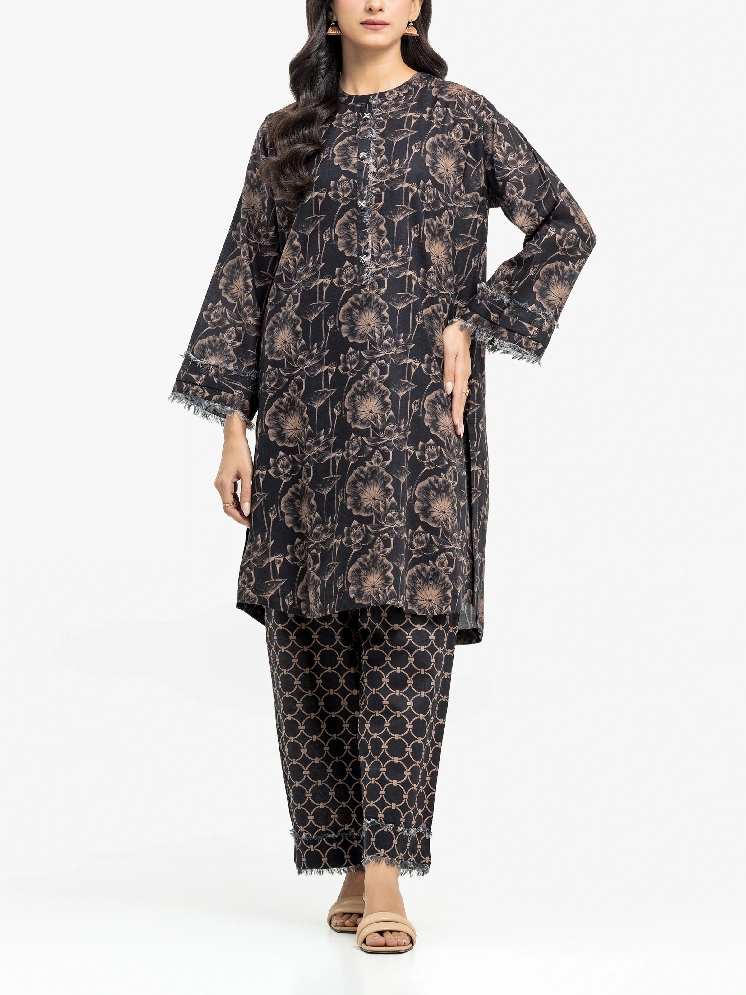 Printed Khaddar Co-Ord Set - EWTKP24-81424ST