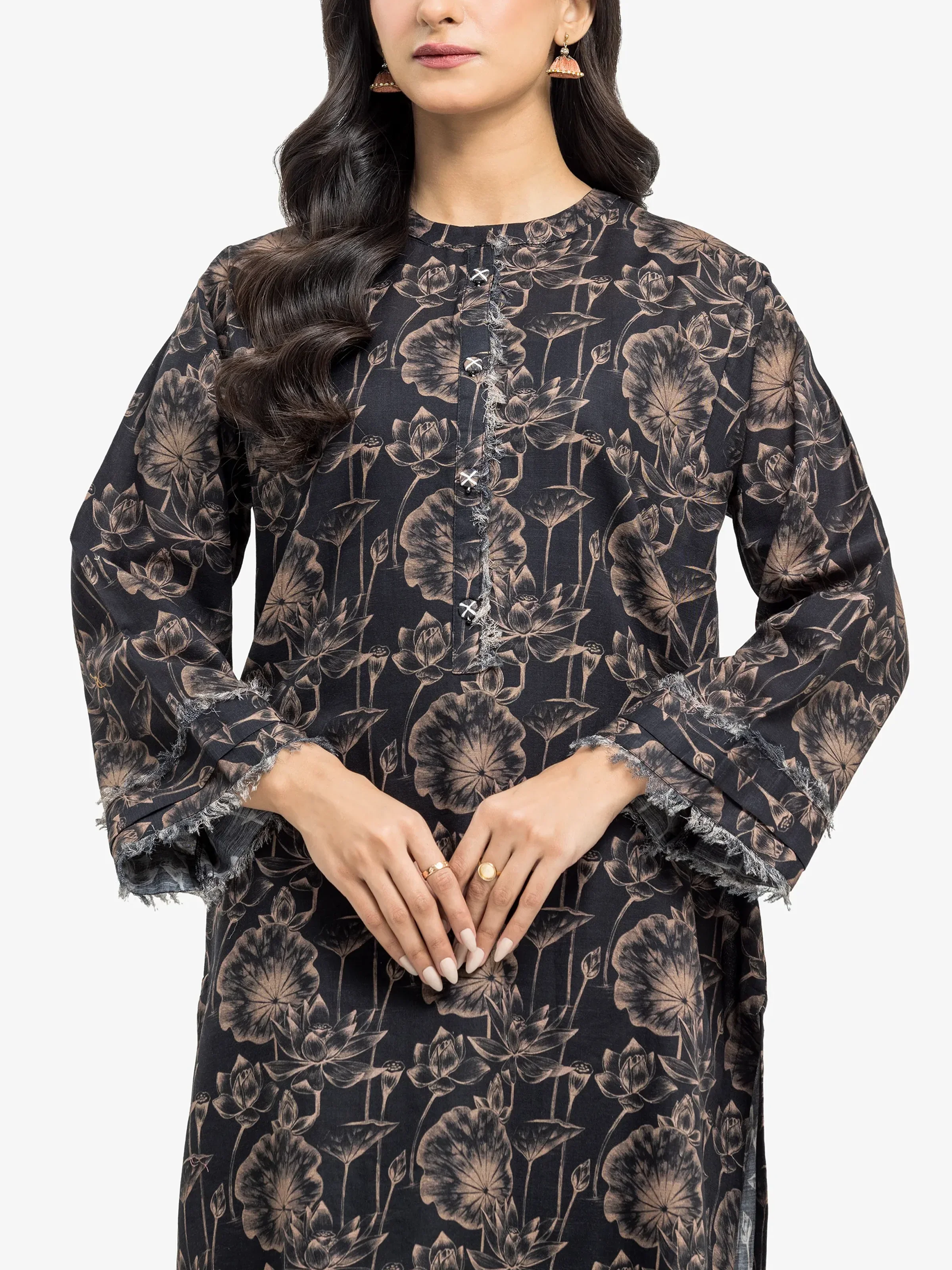 Printed Khaddar Co-Ord Set - EWTKP24-81424ST - Image 2