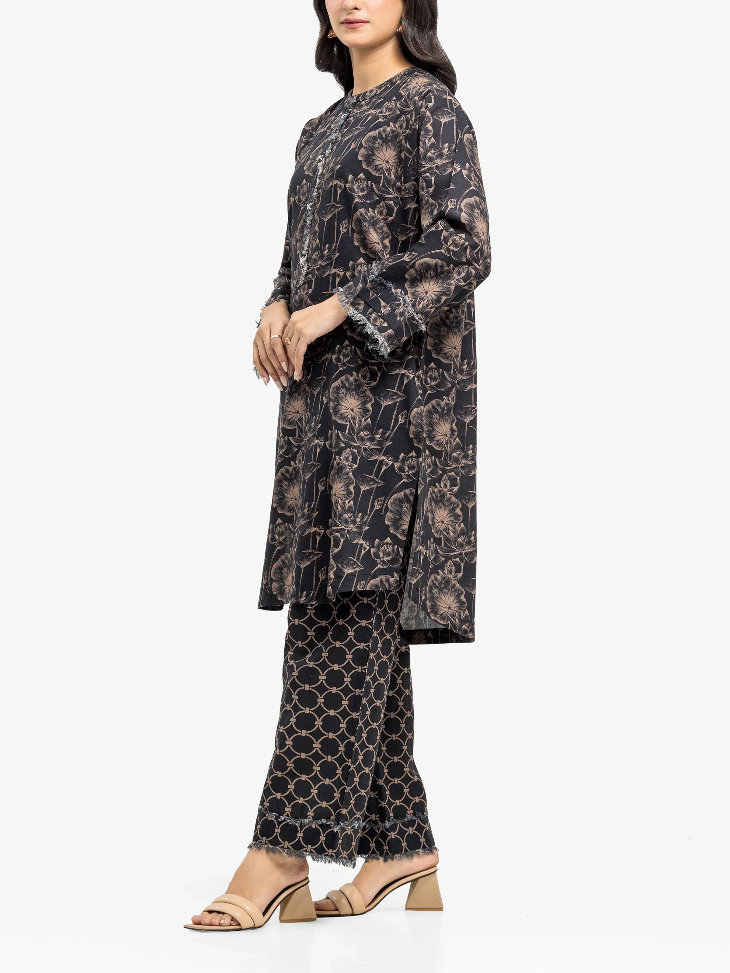 Printed Khaddar Co-Ord Set - EWTKP24-81424ST - Image 4