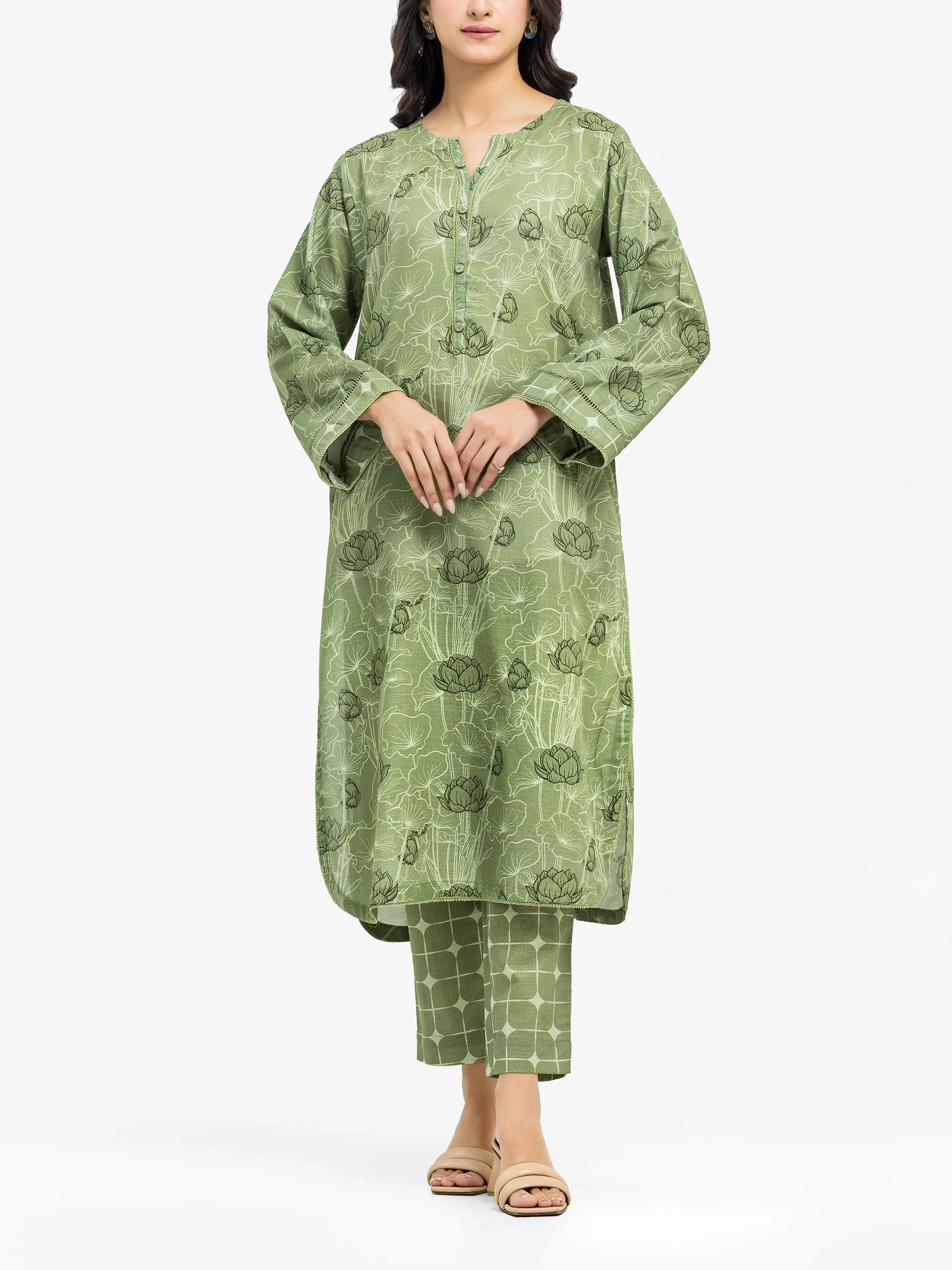 Printed Khaddar Shirt Trouser - EWTKP24-81425ST