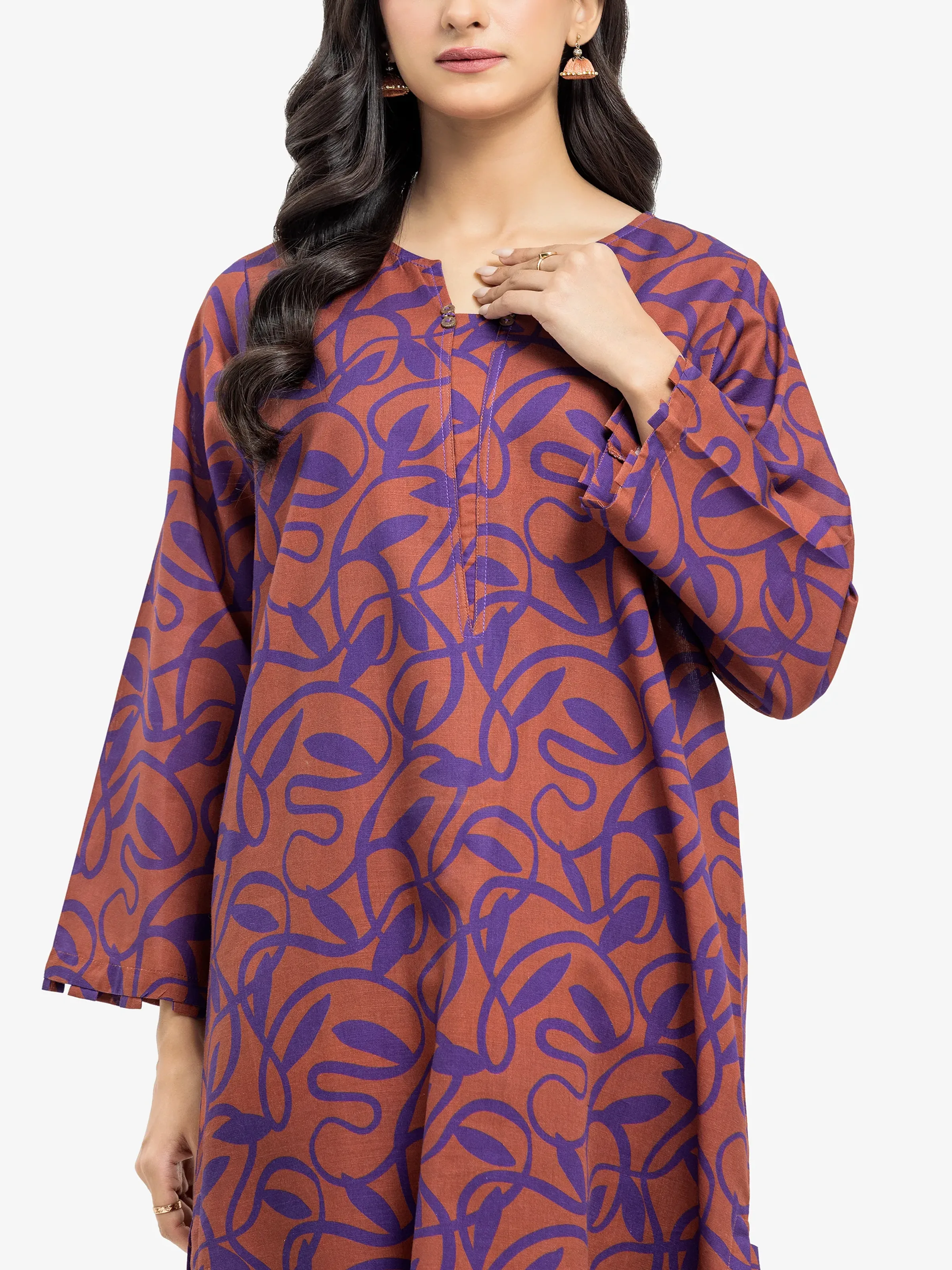 Printed Khaddar Co-Ord Set - EWTKP24-81507ST - Image 2