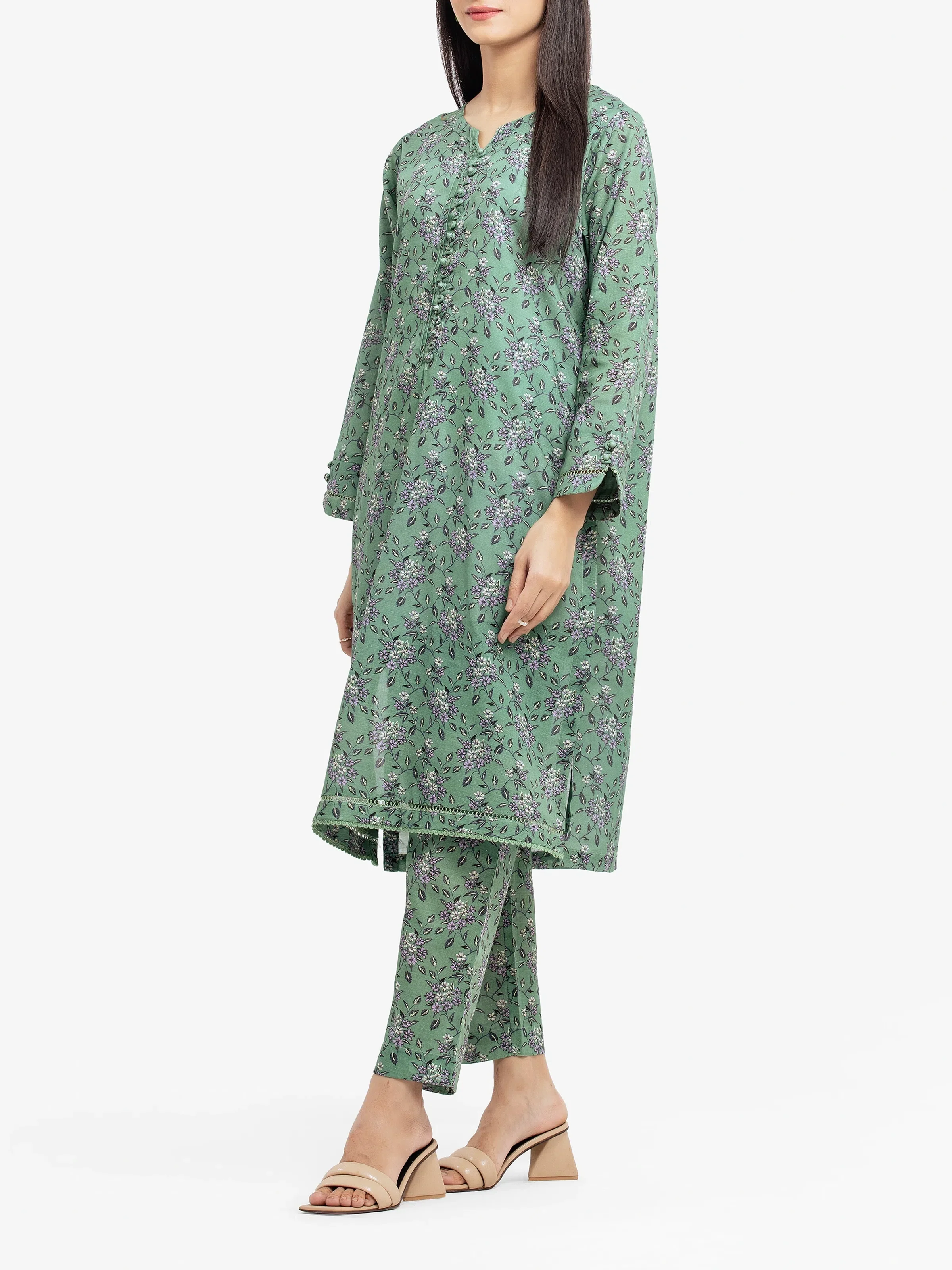 Printed Khaddar Co-Ord Set - EWTKP24-81522ST - Image 4