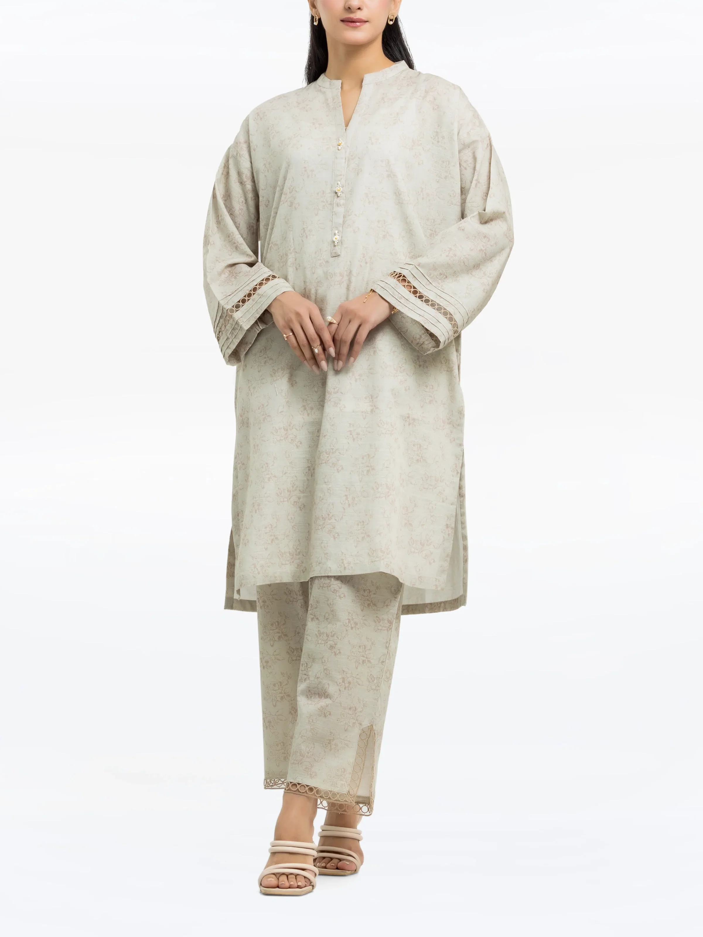 Printed Khaddar Shirt Trouser - EWTKP24-81537ST