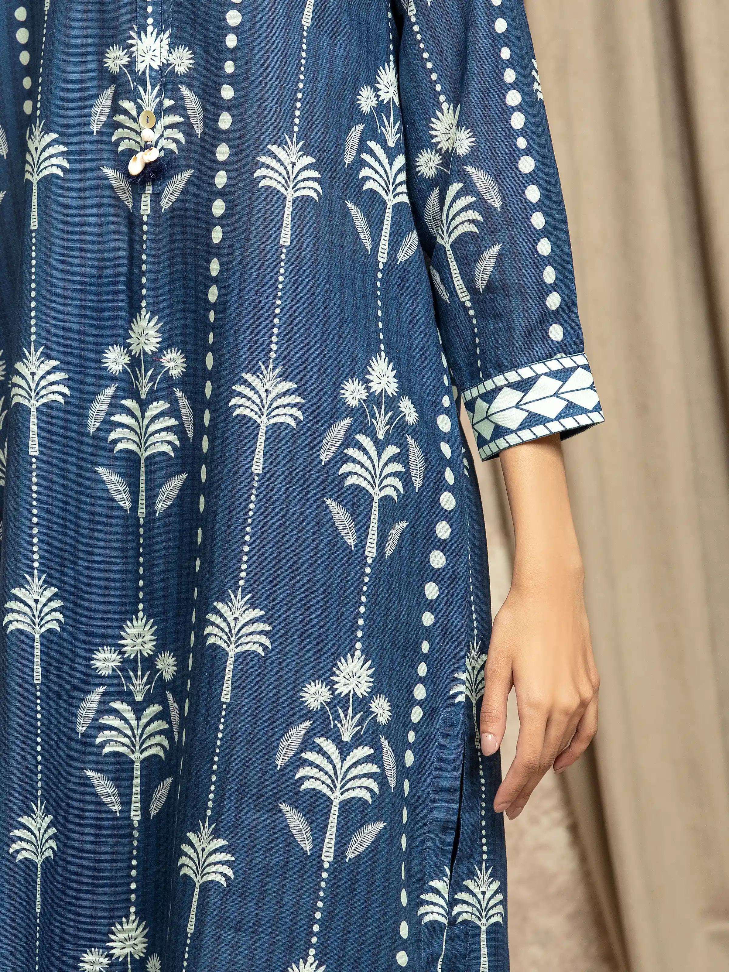 Printed Khaddar Co-Ord Set - EWTKP5-84027ST - Image 3