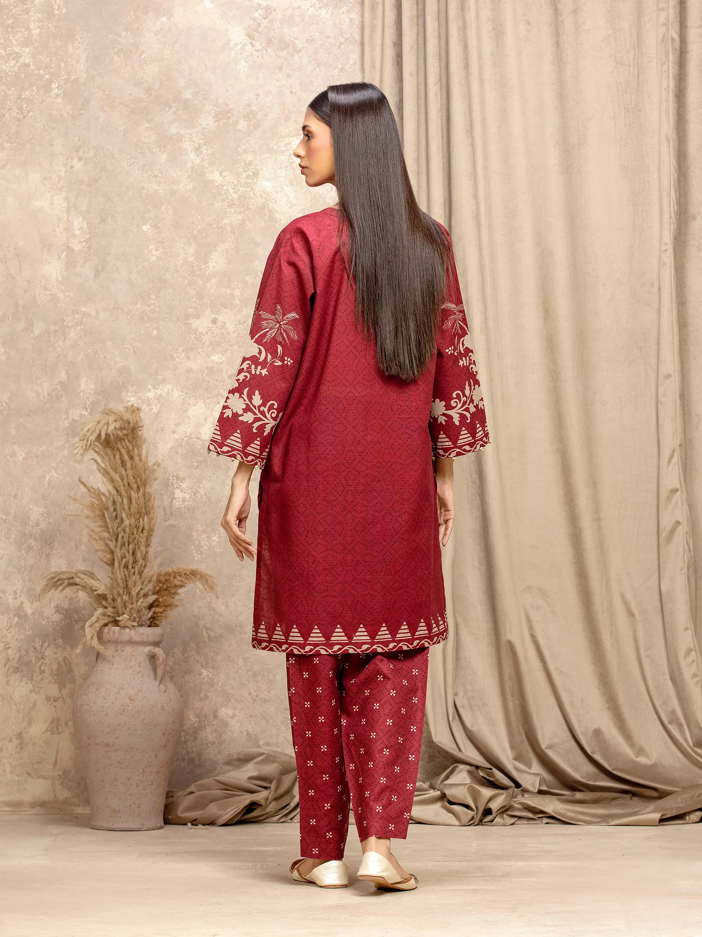 Printed Khaddar Co-Ord Set - EWTKP5-84040ST - Image 6