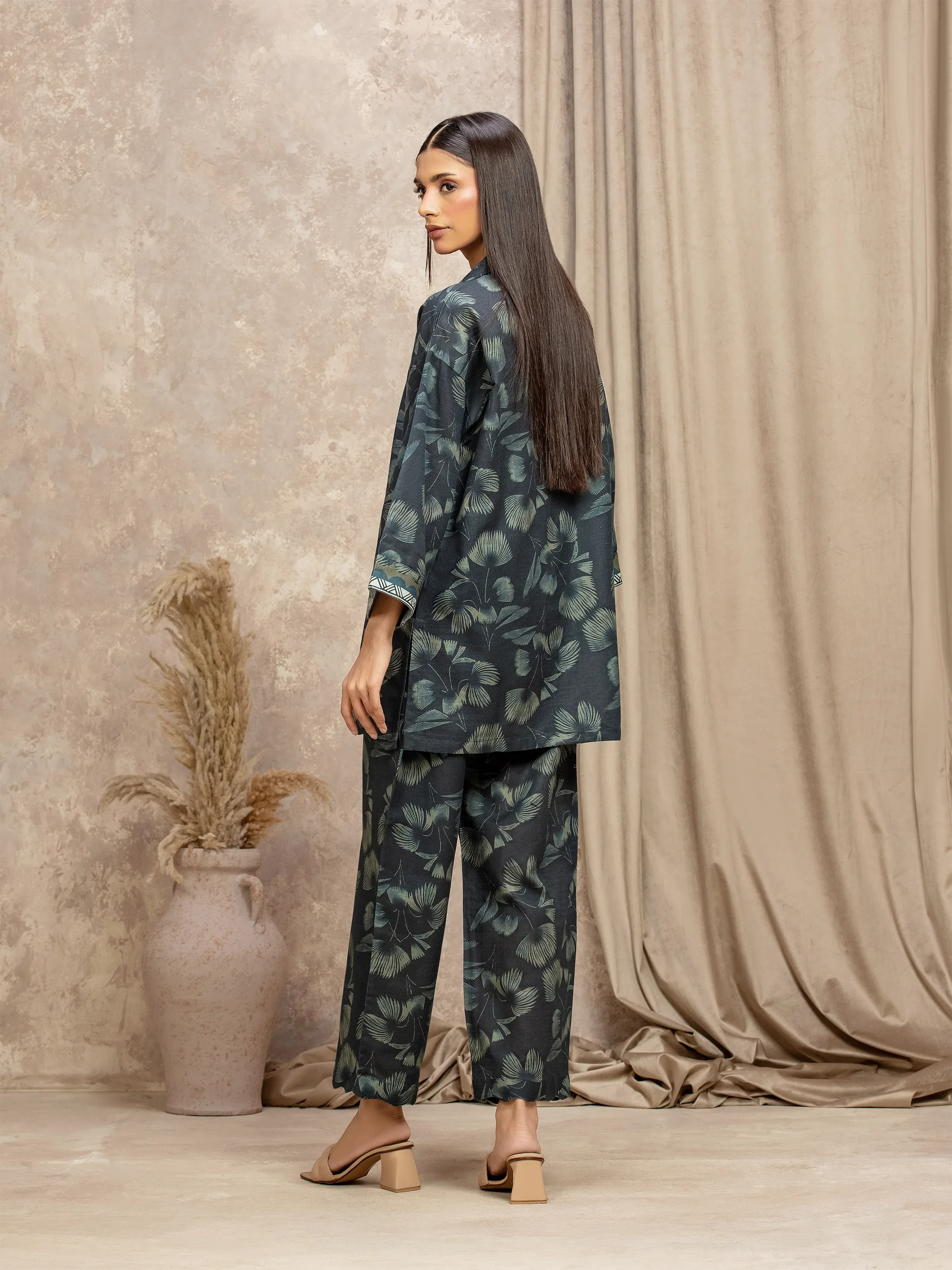 Printed Khaddar Co-Ord Set - EWTKP5-84097ST - Image 5