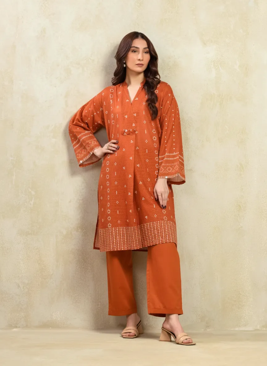 Printed Lawn Slub Shirt Trouser - EWTKP5-81738ST