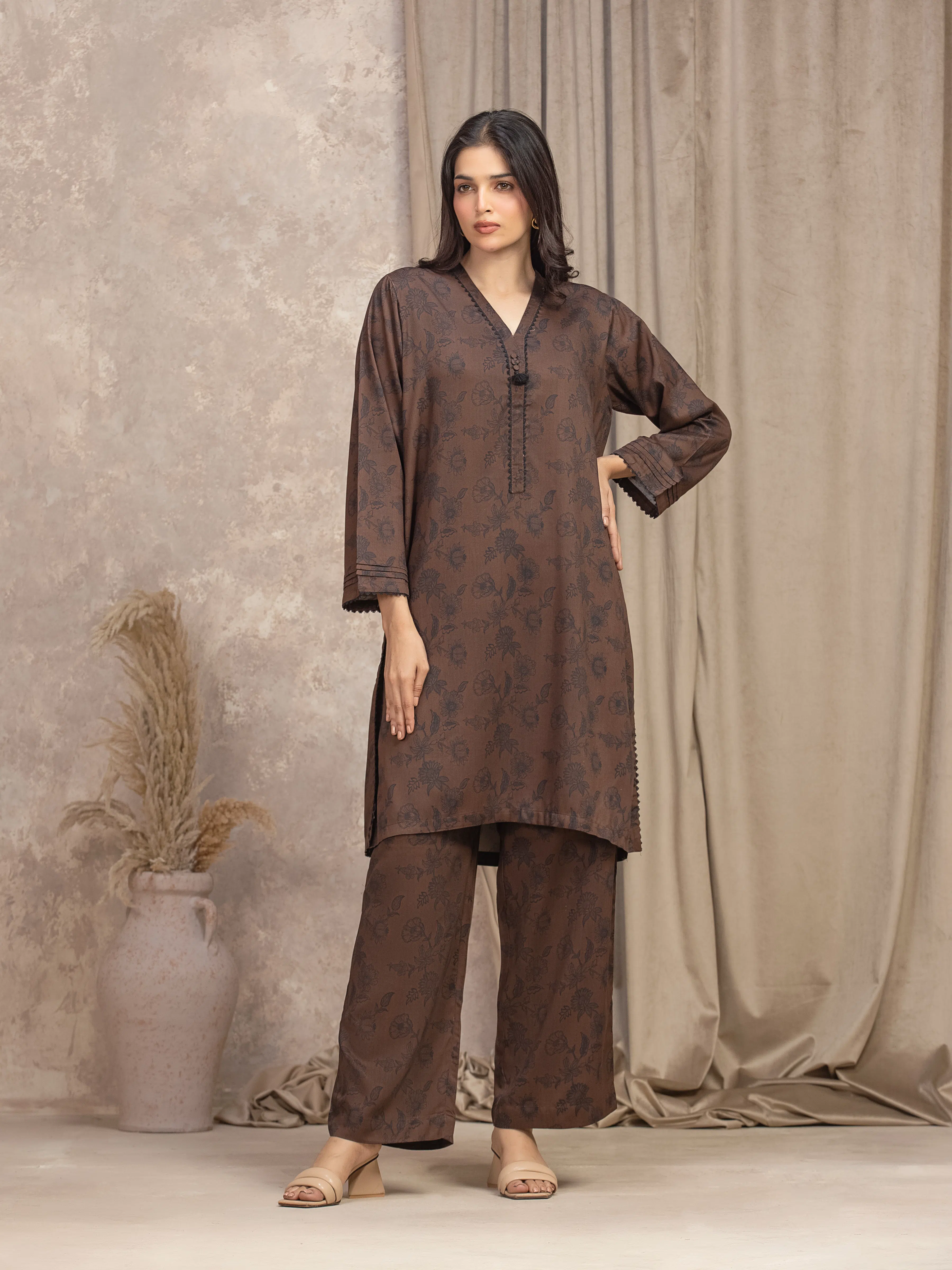 Printed Marina Twill Viscose Co-Ord Set - EWTKP5-81379ST