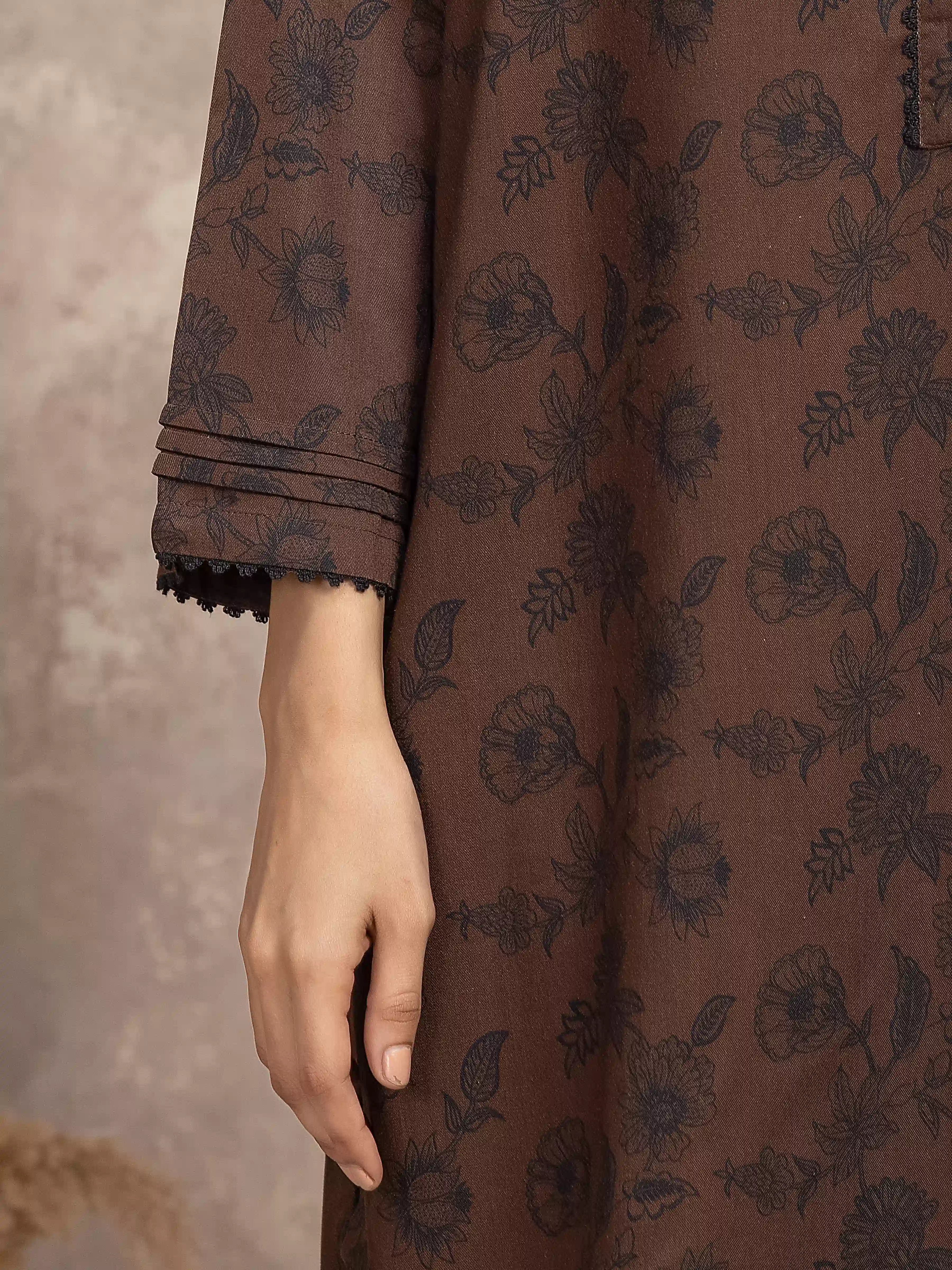 Printed Marina Twill Viscose Co-Ord Set - EWTKP5-81379ST - Image 4