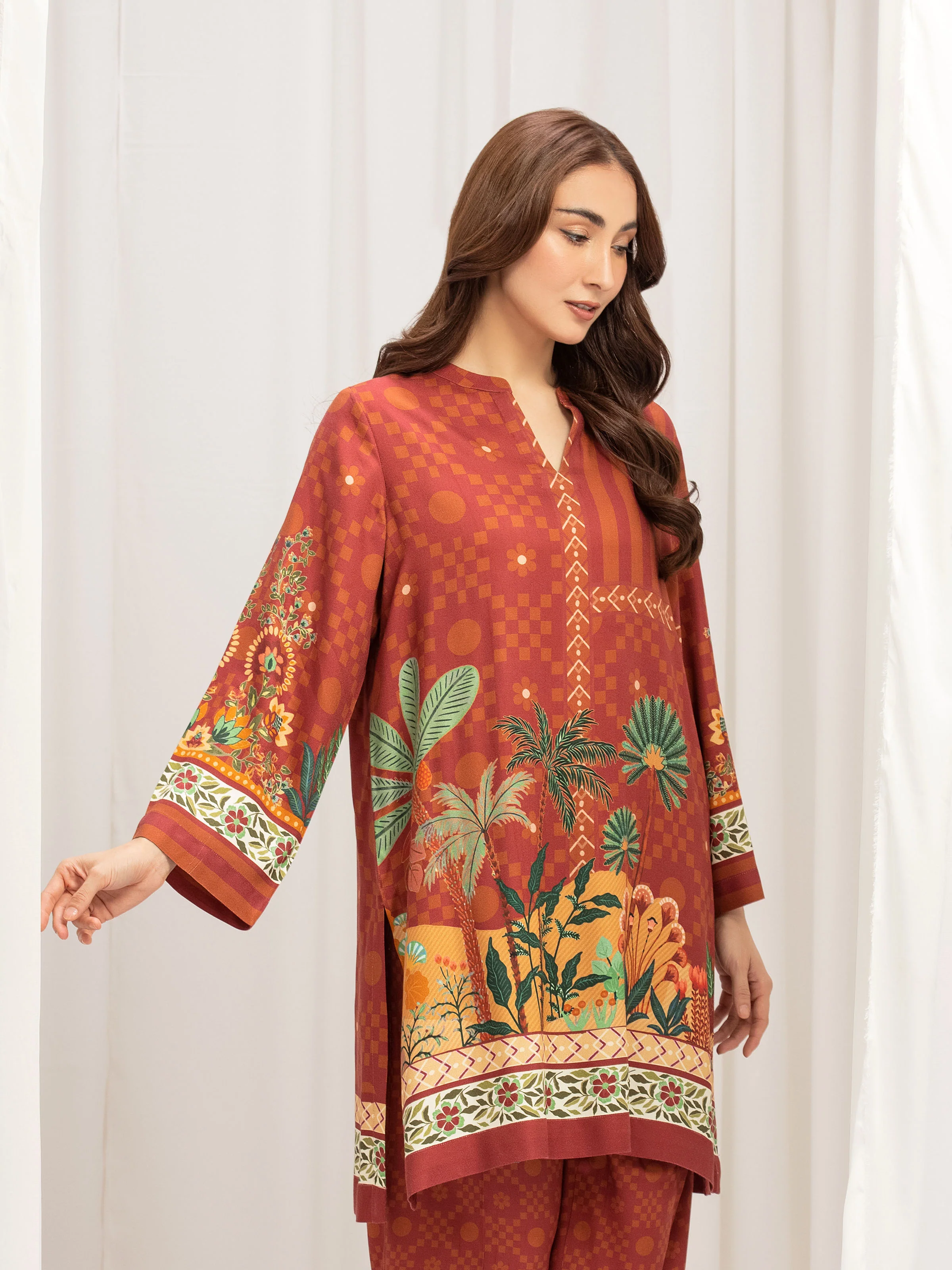 Printed Twill Viscose Co-Ord Set - EWTKP5-84074ST - Image 2