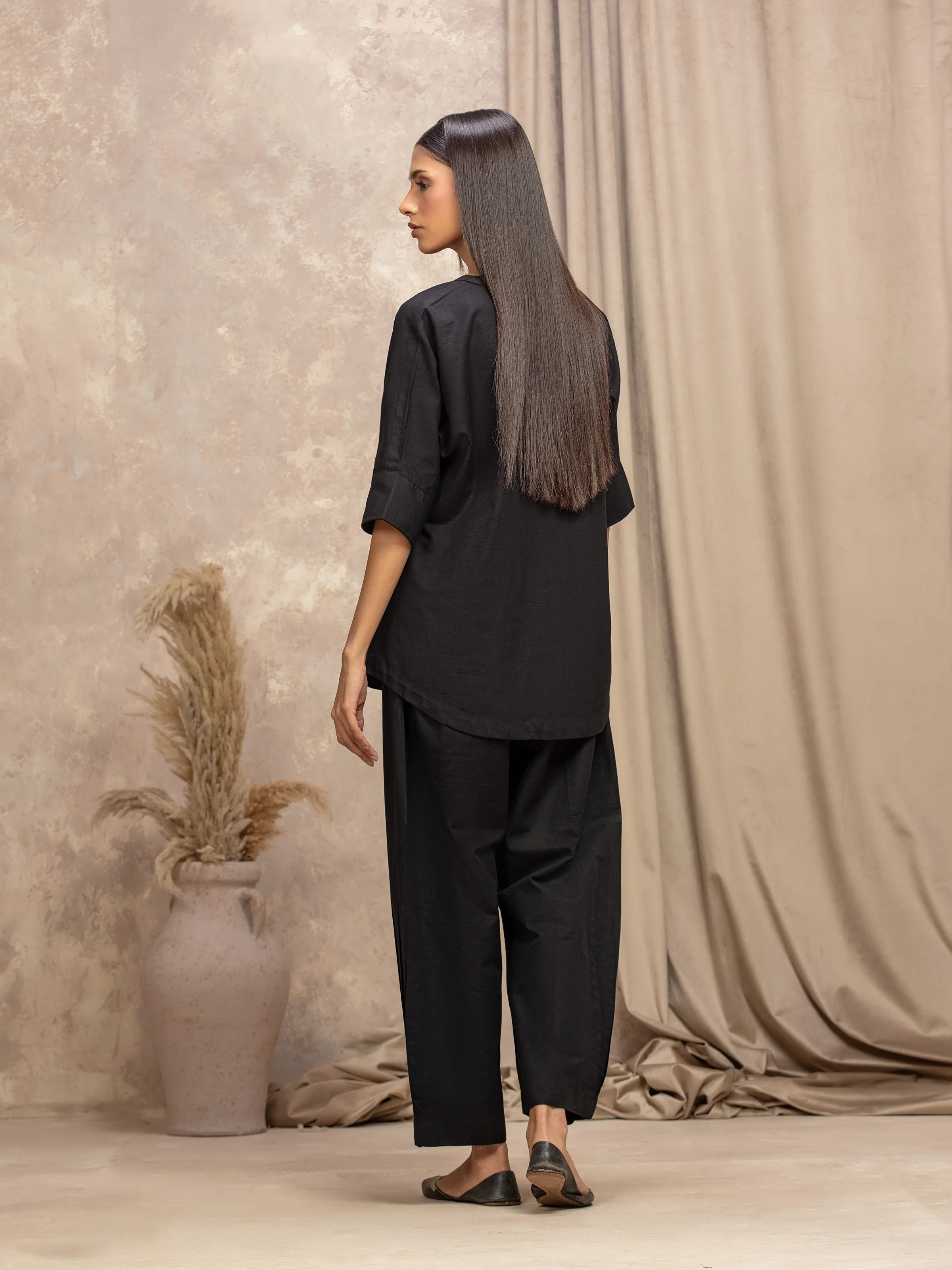 Solid Khaddar Co-Ord Set - EWTKS5-84047ST - Image 5