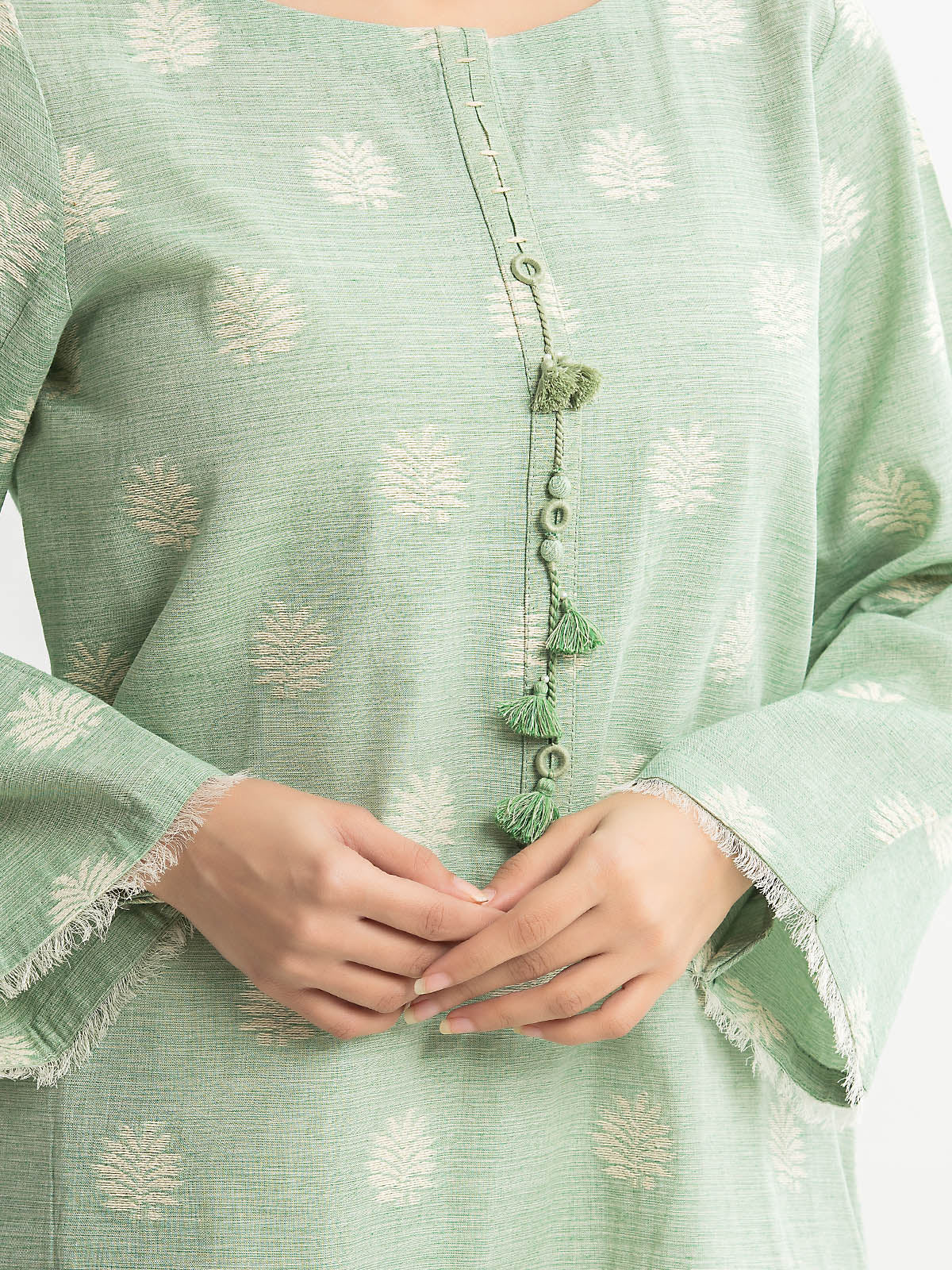Printed Jacquard Shirt Trouser - EWTKS24-80085ST - Image 5