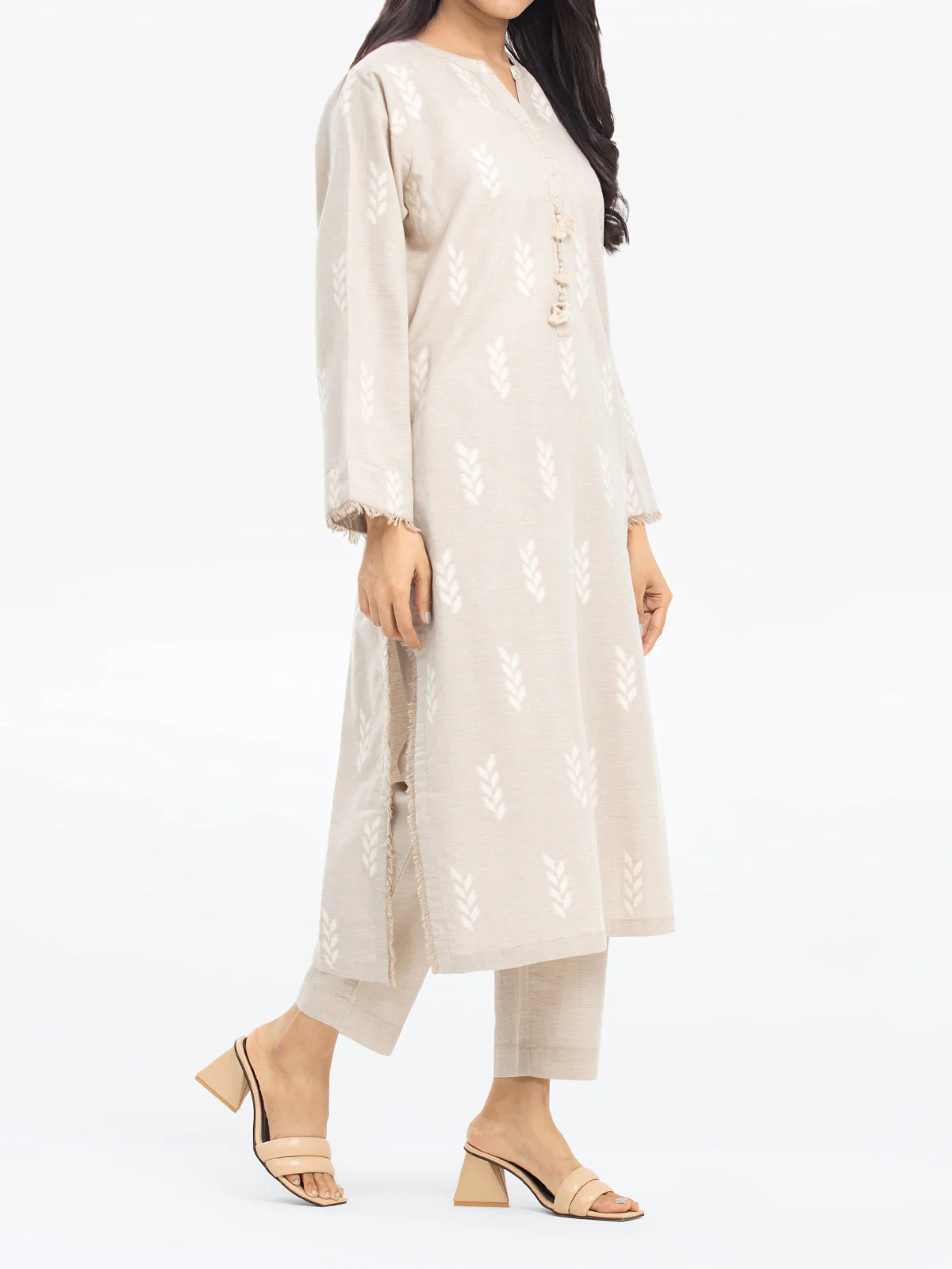 Printed Jacquard Shirt Trouser - EWTKS24-80086ST - Image 3