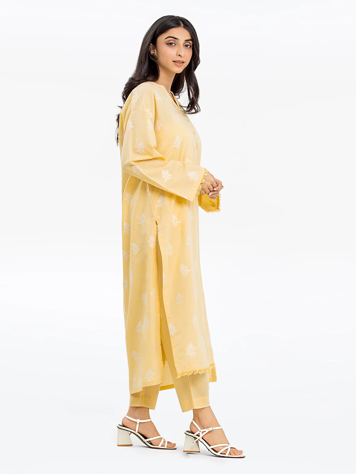 Printed Jacquard Shirt Trouser - EWTKS24-80089ST - Image 3