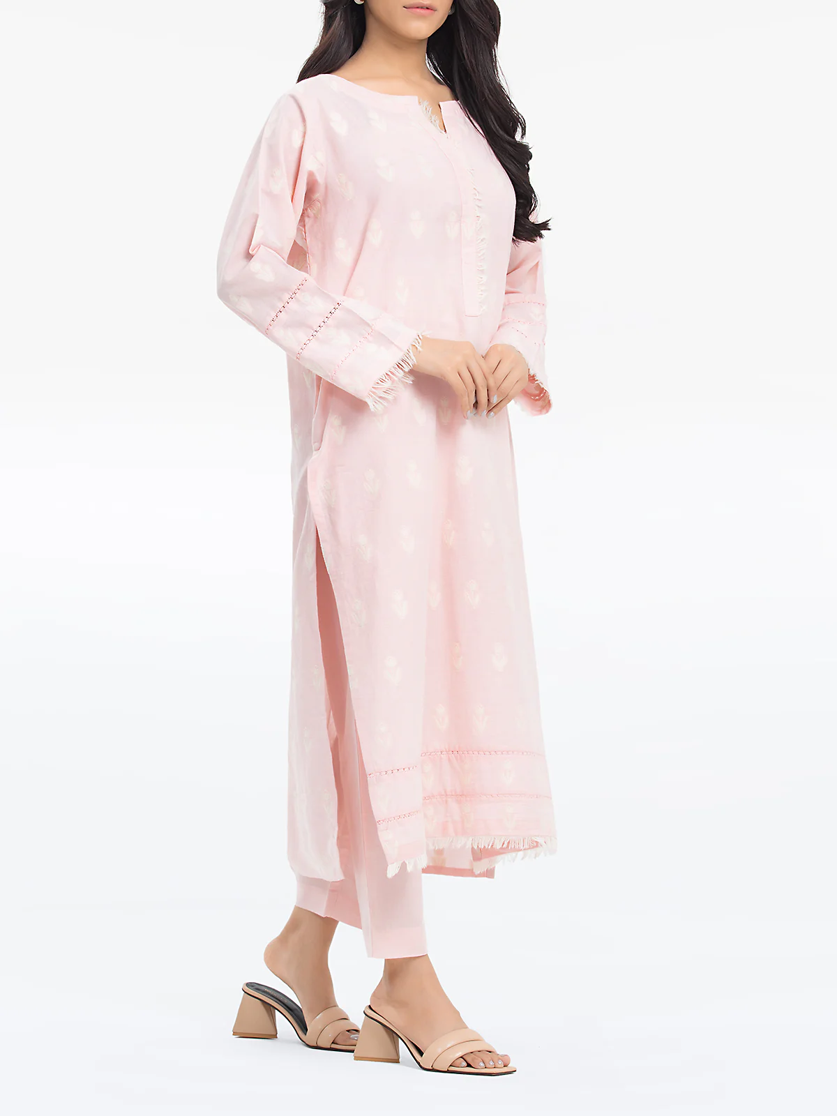 Printed Jacquard Shirt Trouser - EWTKS24-80093ST - Image 4