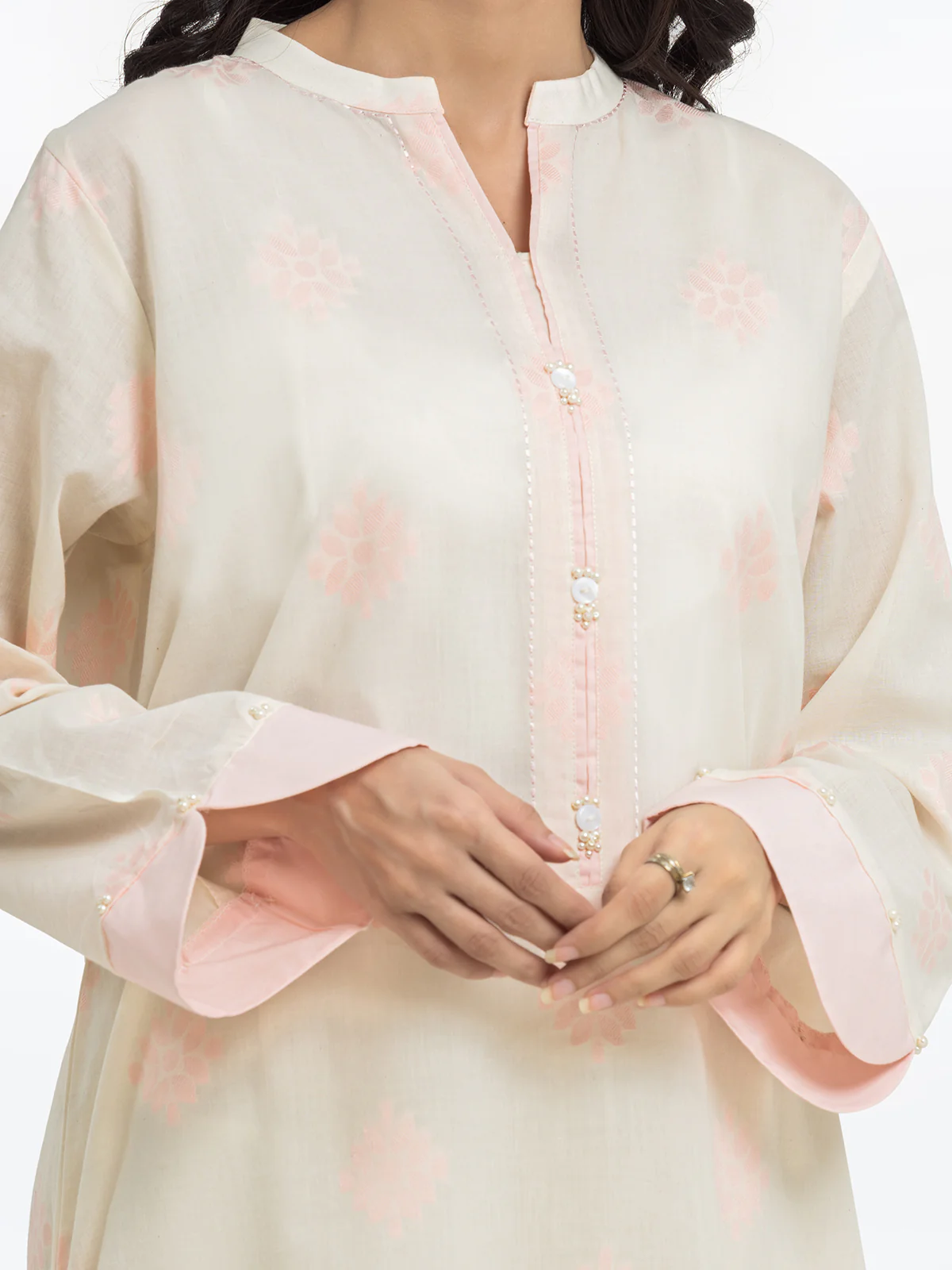 Printed Jacquard Shirt Trouser - EWTKS24-80094ST - Image 3