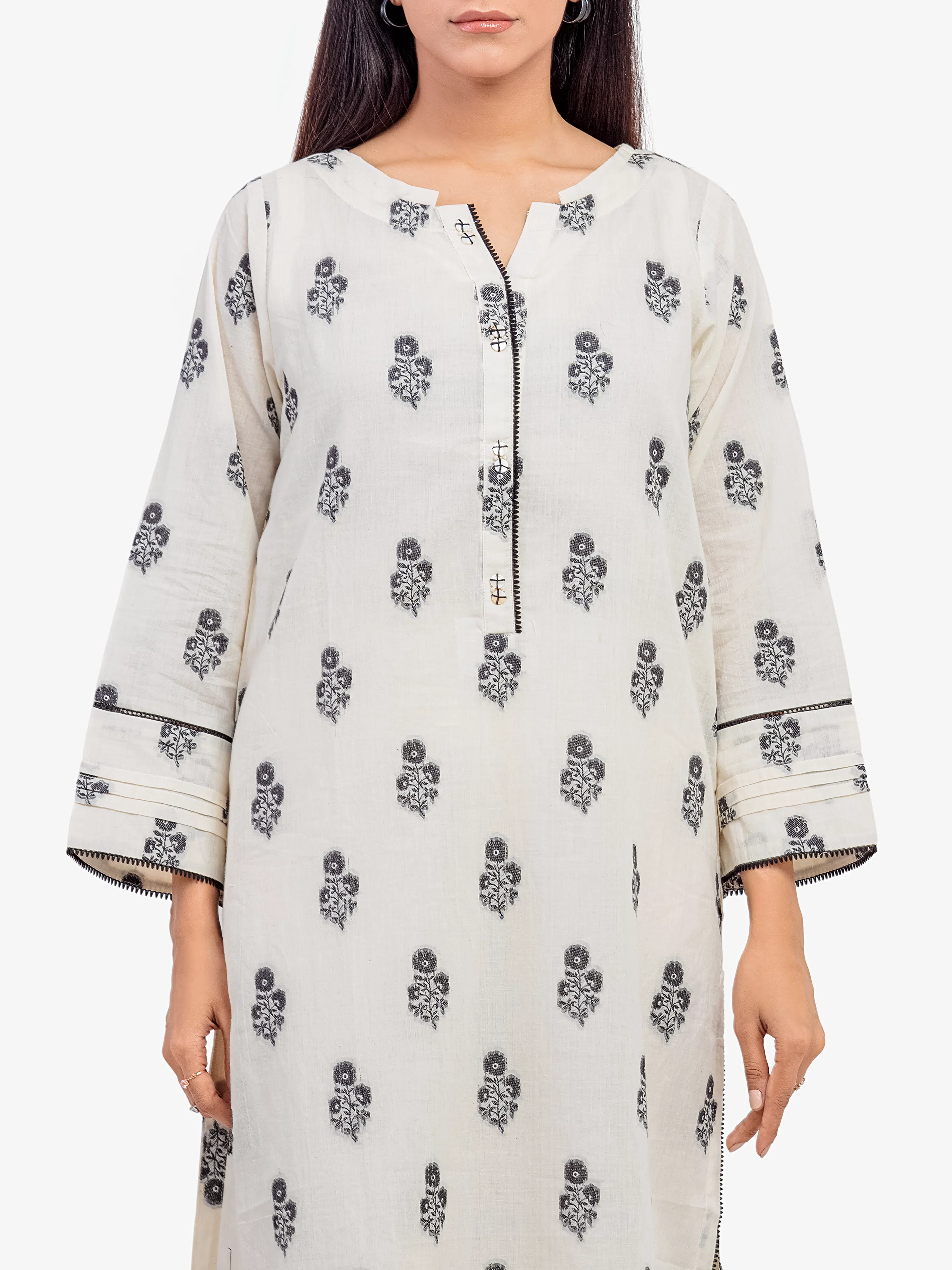 Printed Jacquard Shirt Trouser - EWTKS24-80095ST - Image 2
