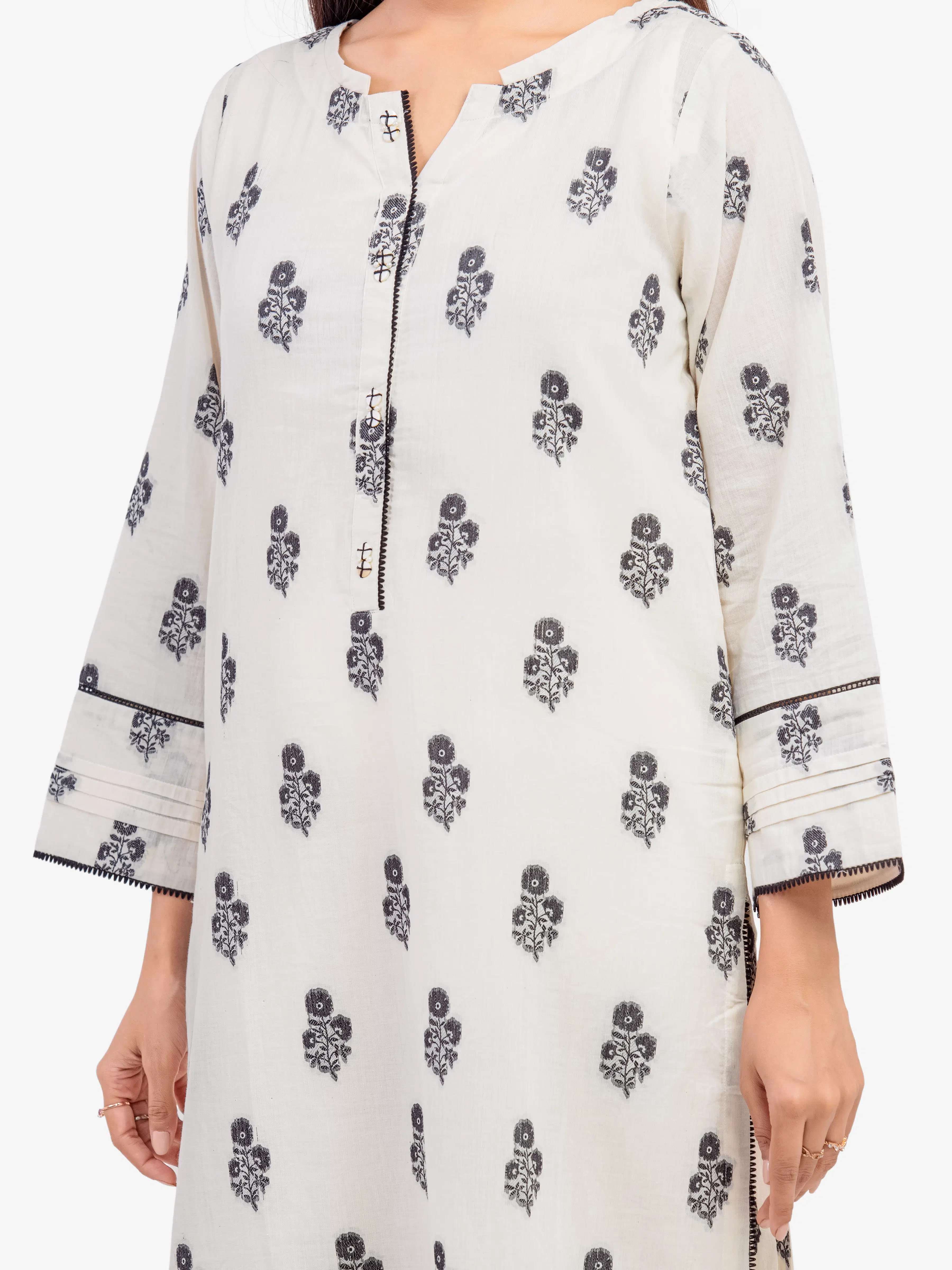 Printed Jacquard Shirt Trouser - EWTKS24-80095ST - Image 3