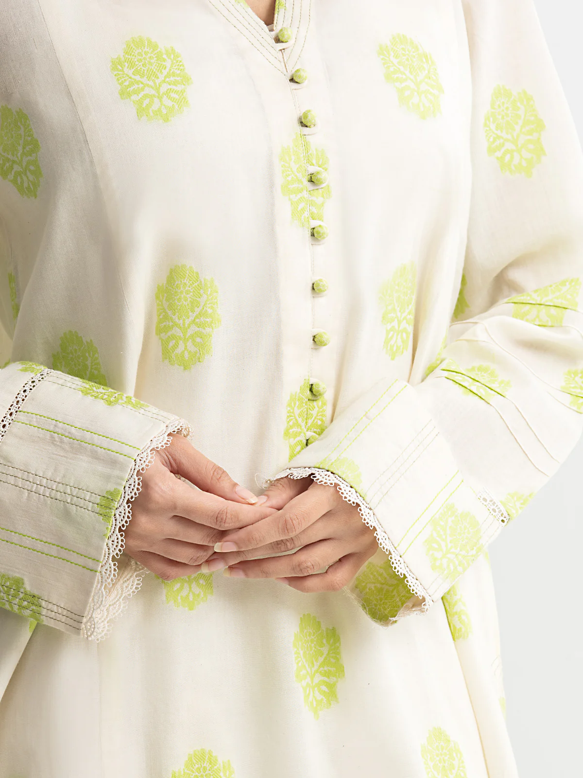 Solid Jacquard Shirt Trouser - EWTKS24-80096ST - Image 3