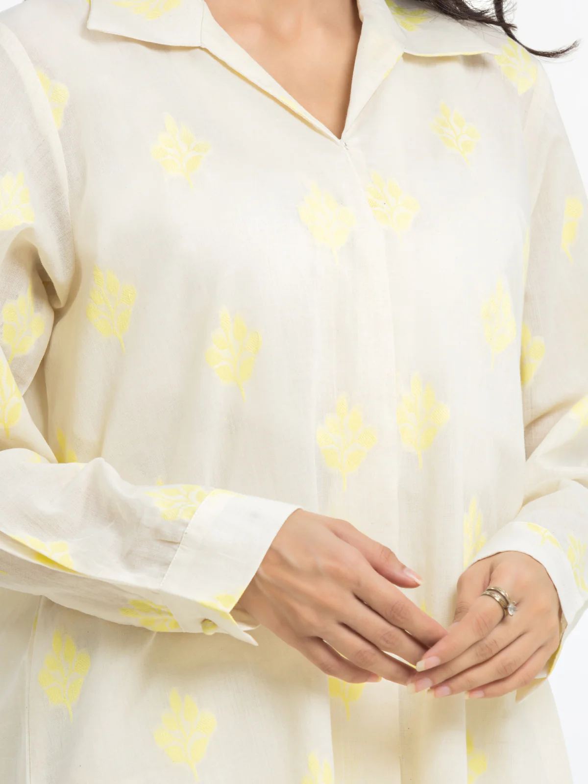 Printed Jacquard Shirt Trouser - EWTKS24-80097ST - Image 4